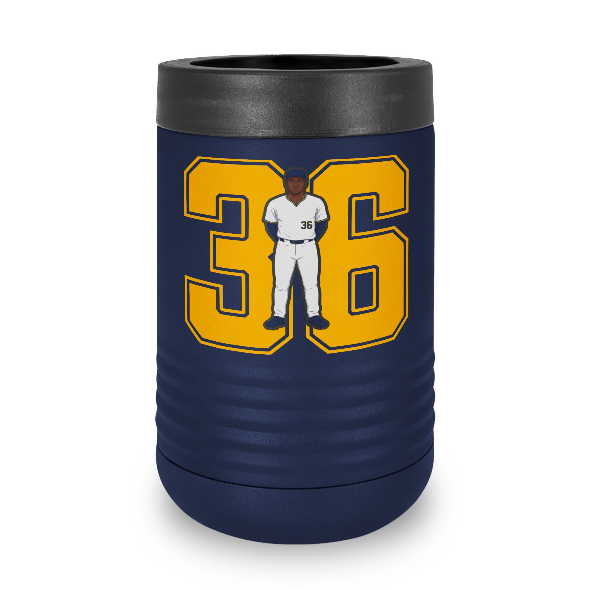 Stainless Can Cooler — character_number in Navy