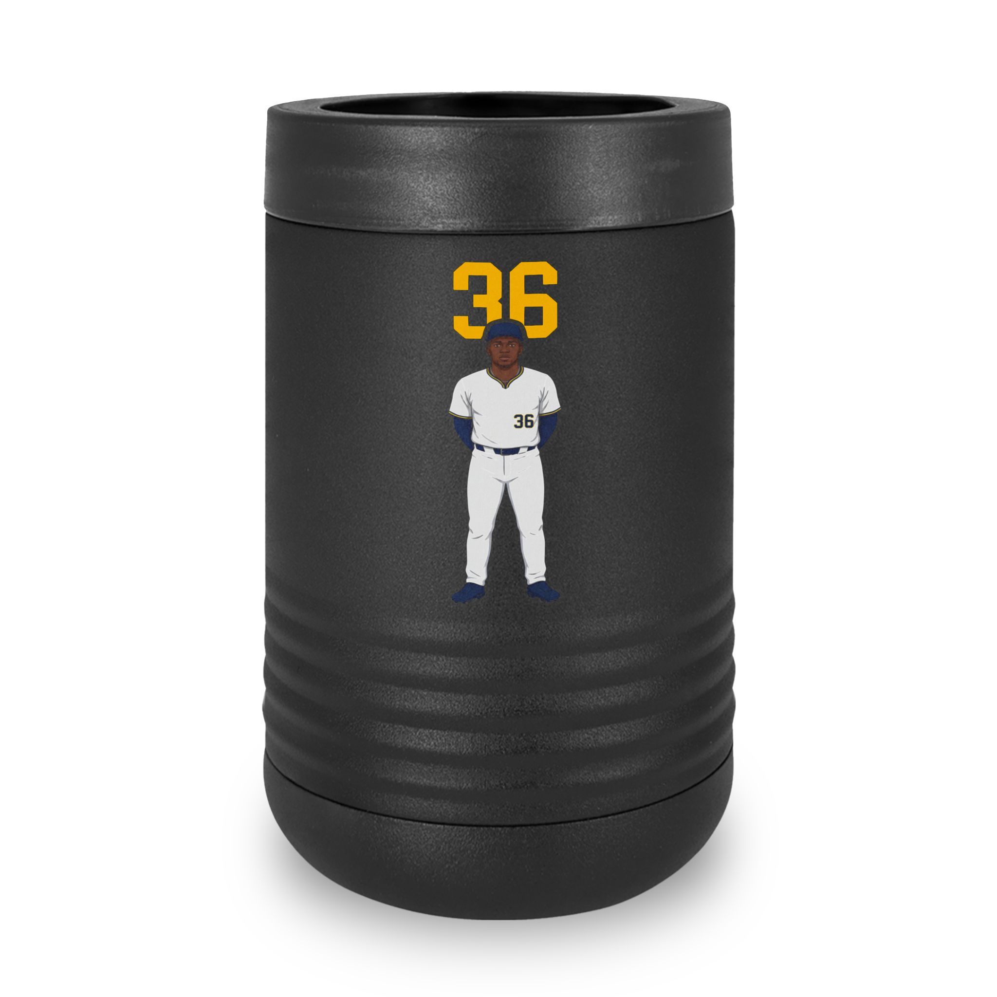Stainless Can Cooler — character_number_top in Black