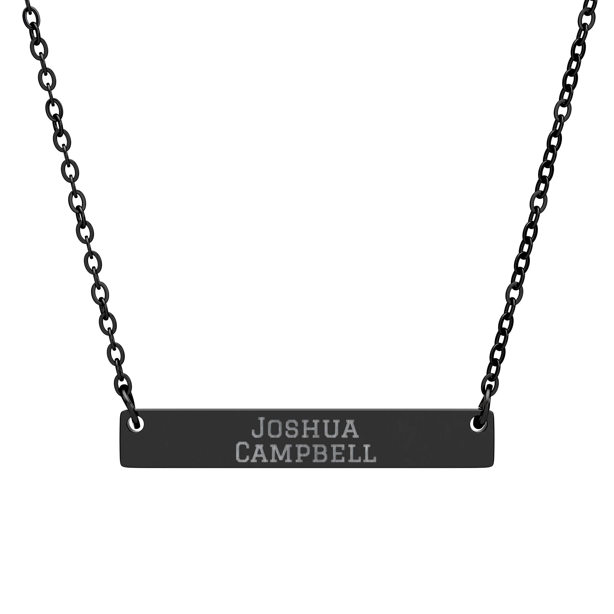 Engraved Bar Necklace — Classic in Black