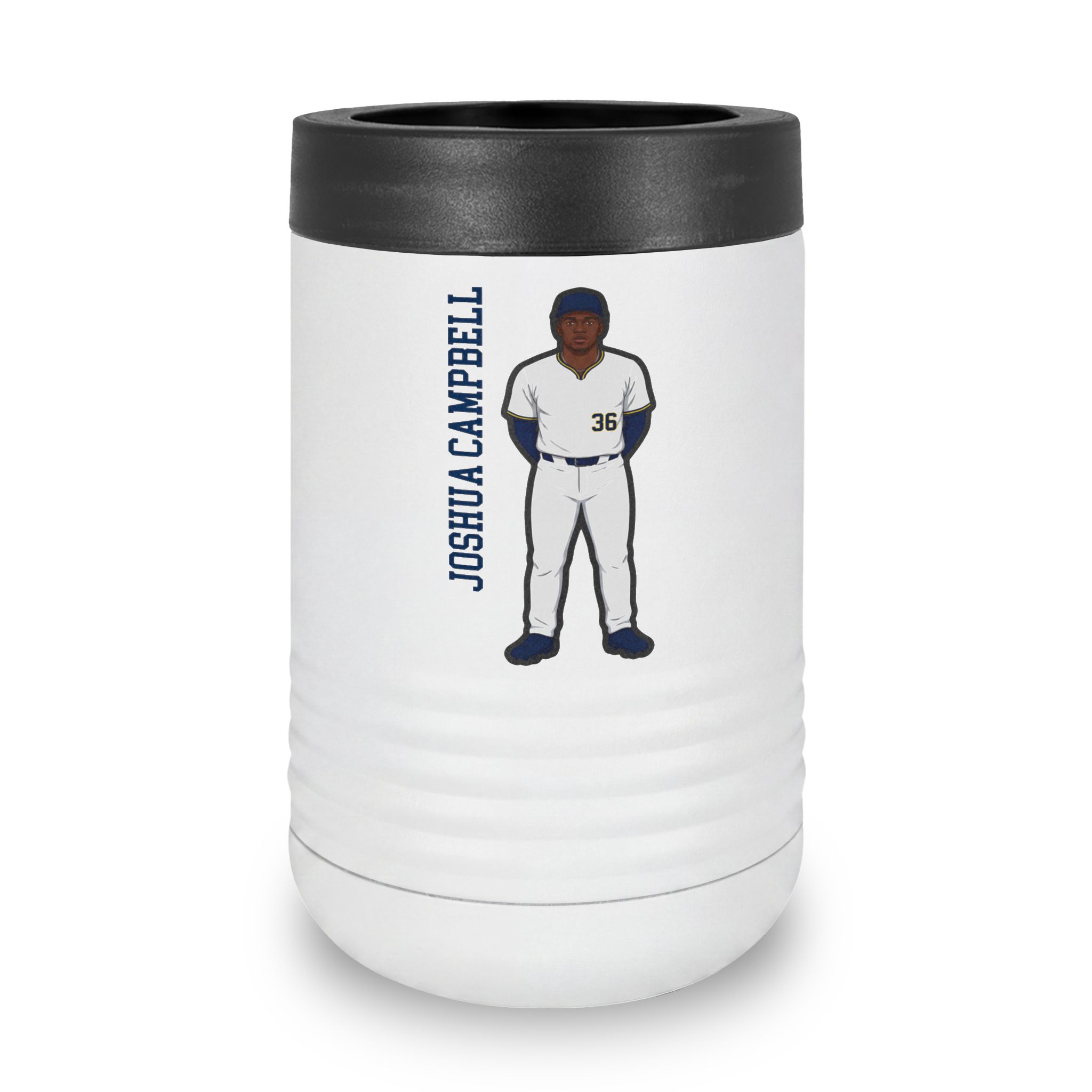 Stainless Can Cooler — character_name_vertical in White