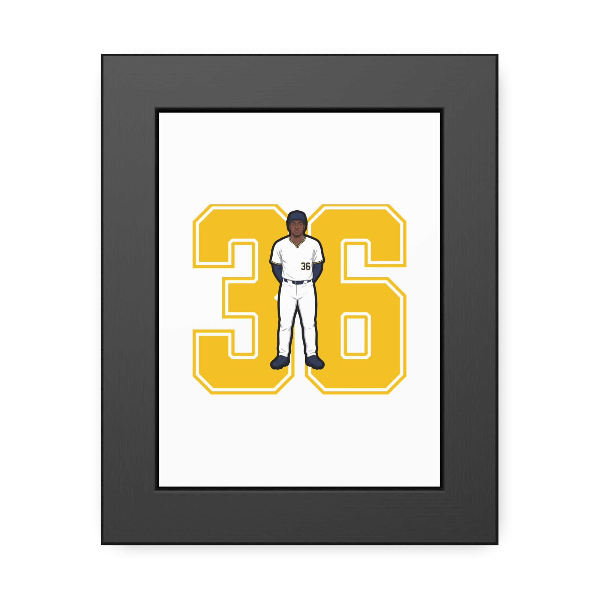 Framed Poster — character_number in Black