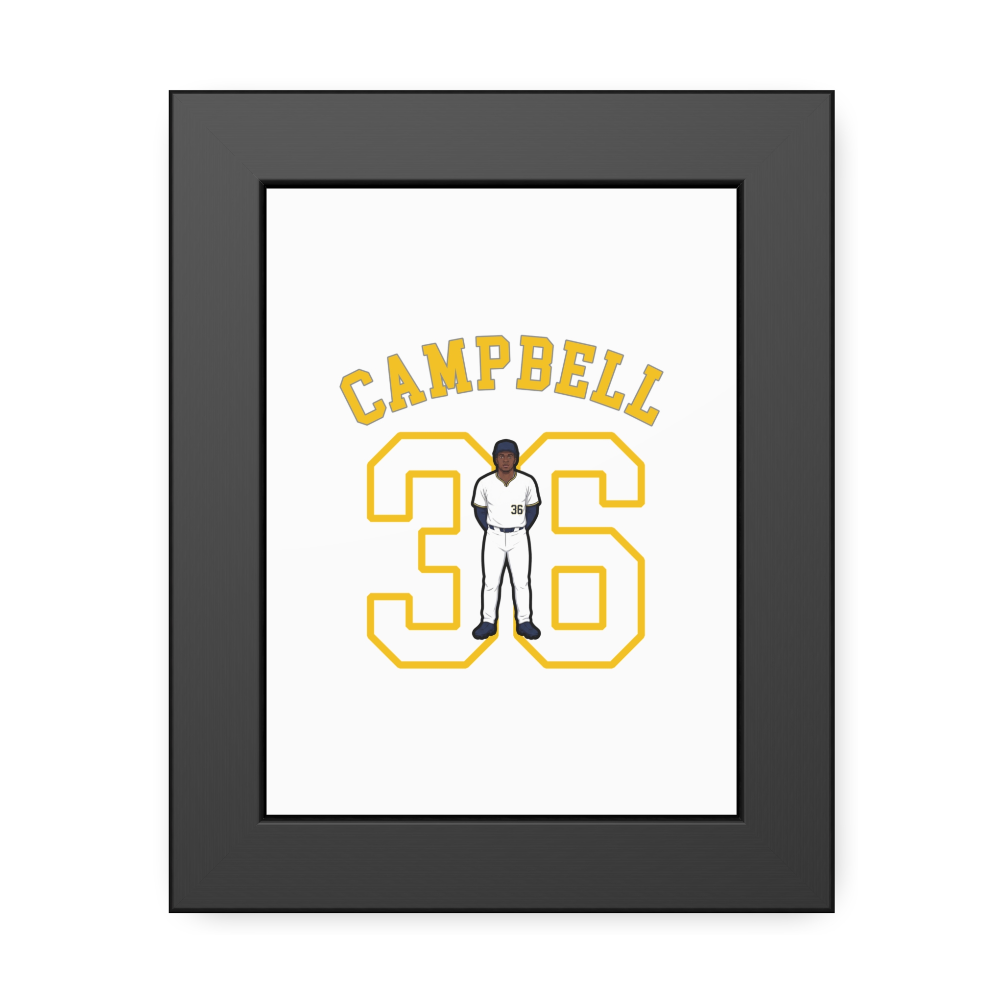 Framed Poster — character_shirsey_arch in Black