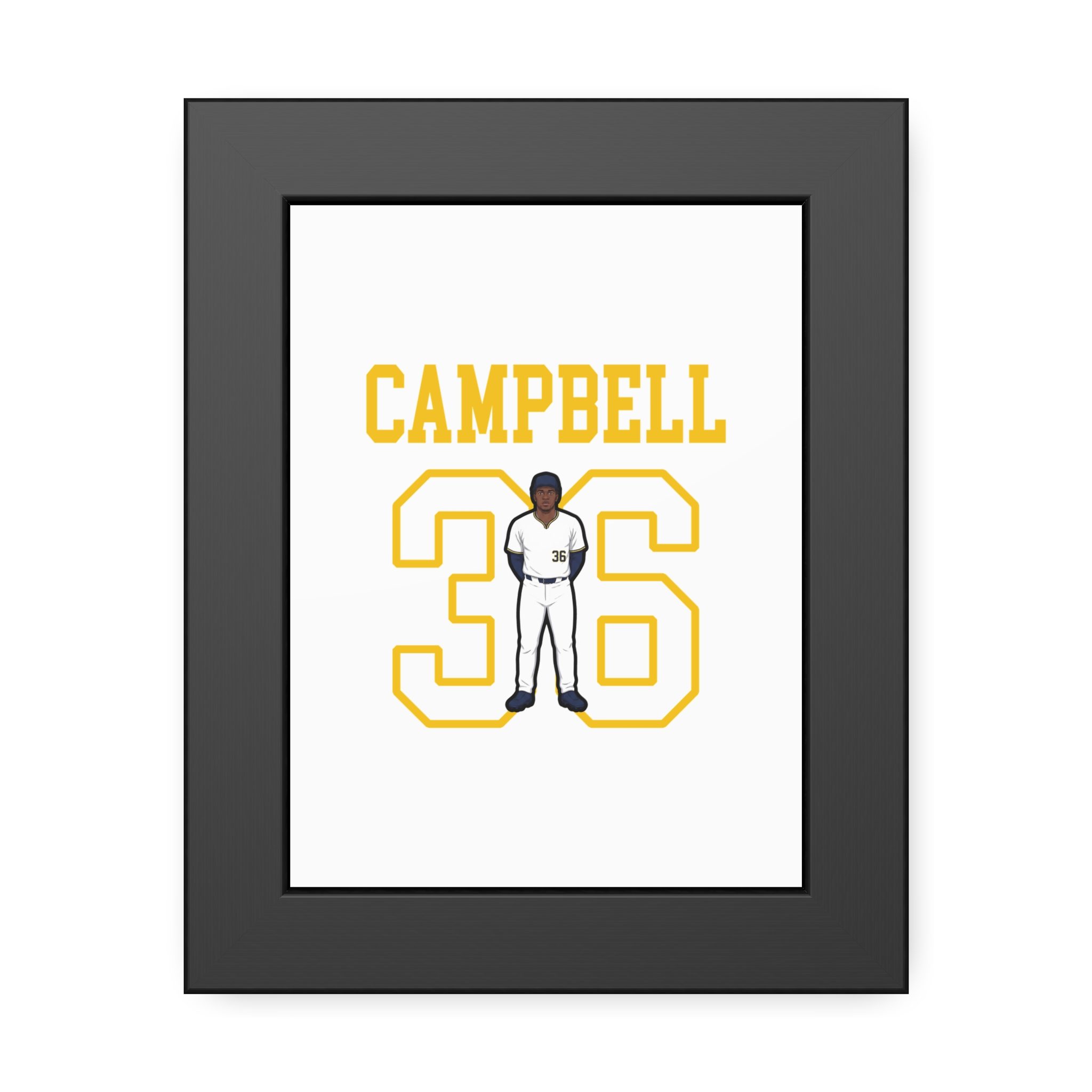 Framed Poster — character_shirsey in Black