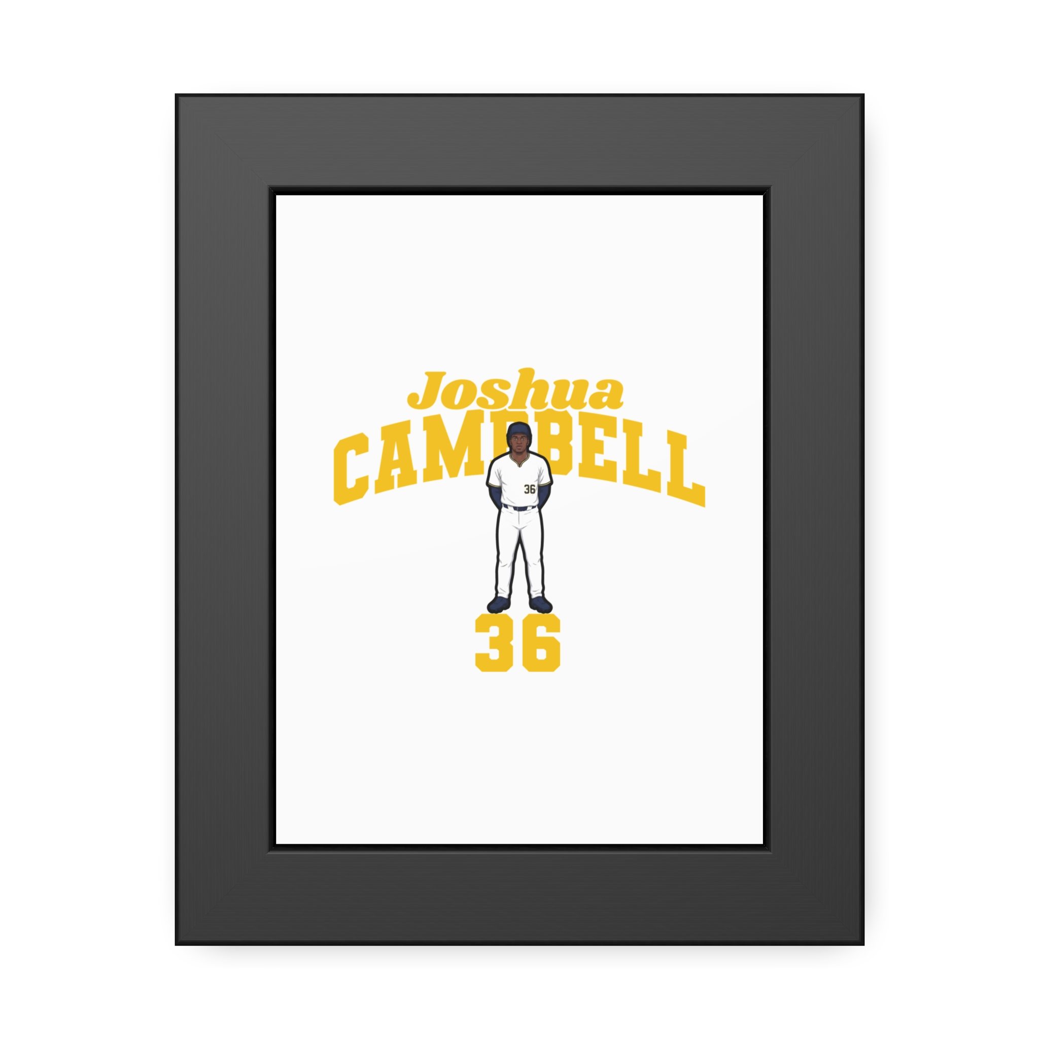 Framed Poster — character_signature_arch in Black