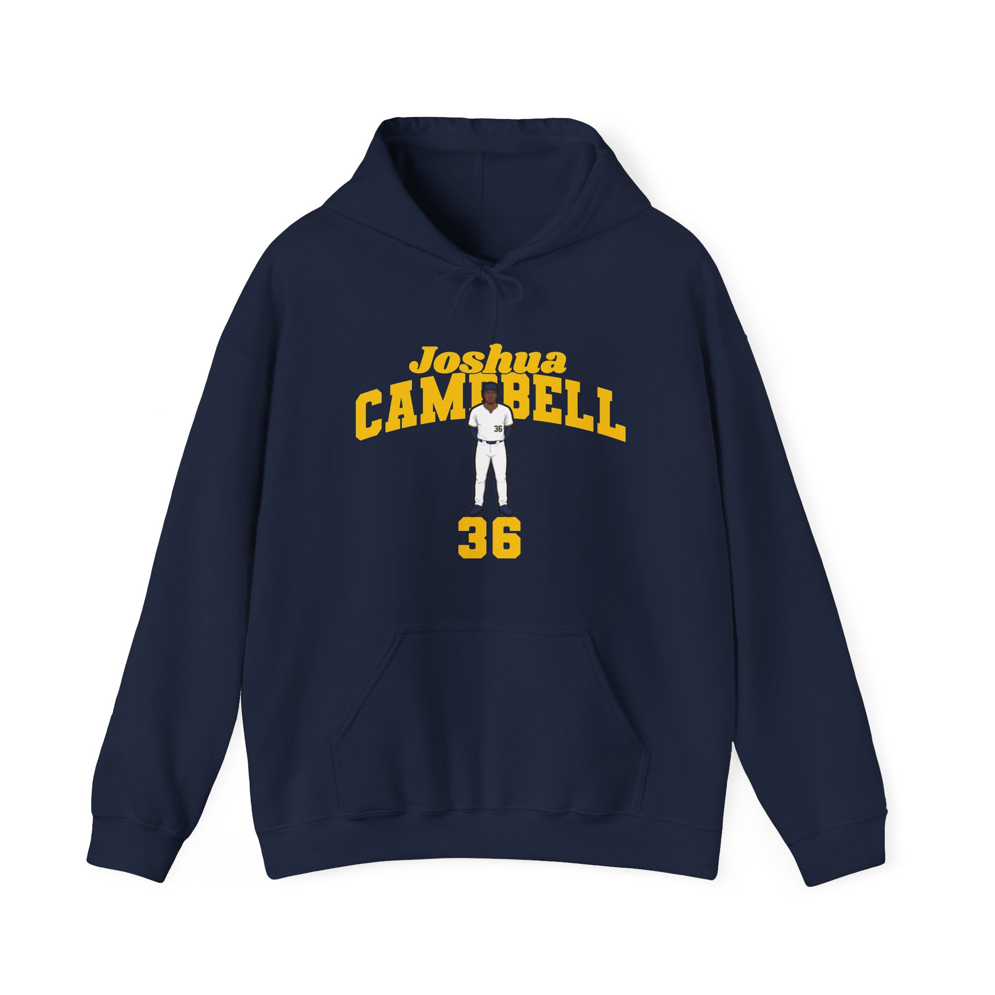 Hoodie — character_signature_arch in Navy