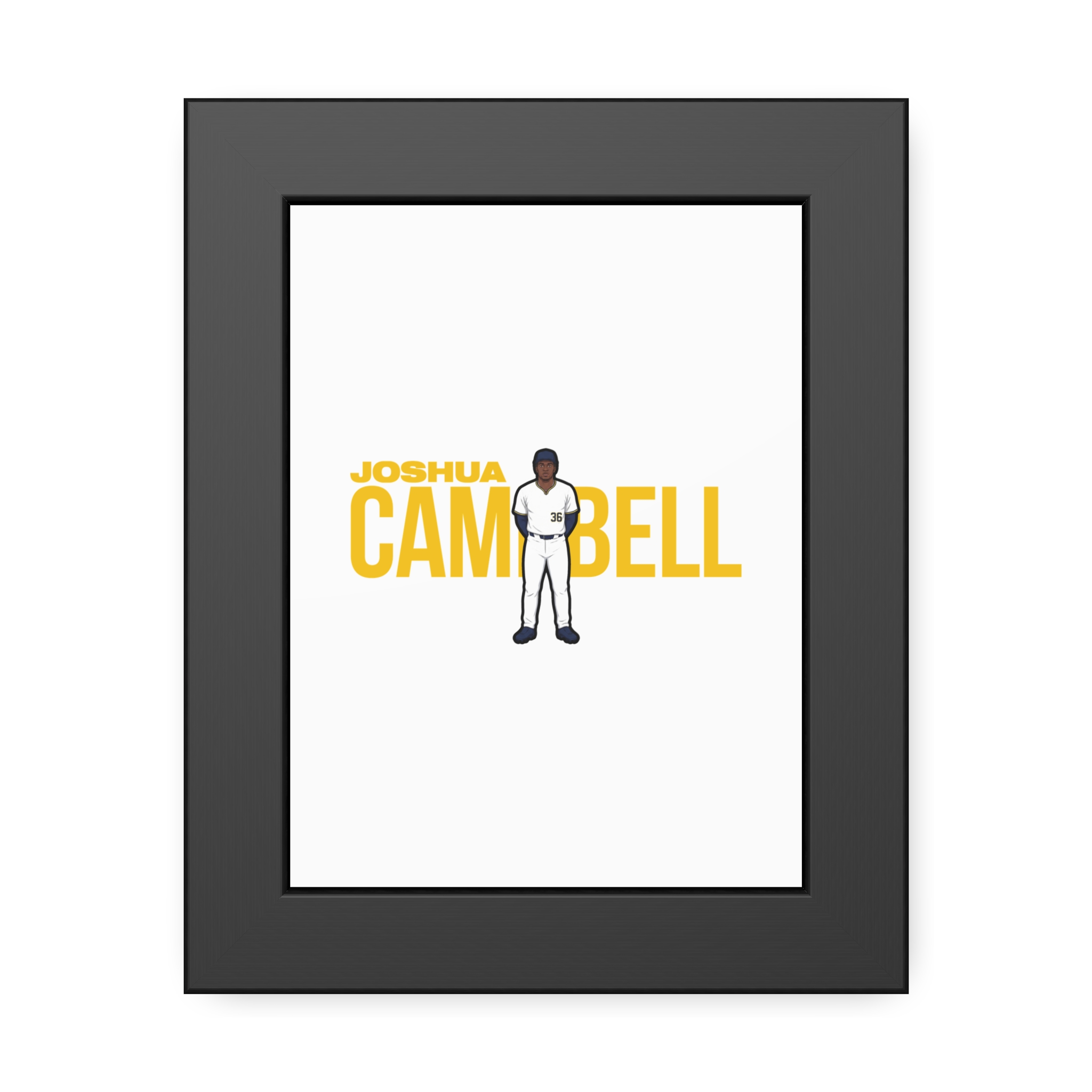Framed Poster — character_player_name in Black