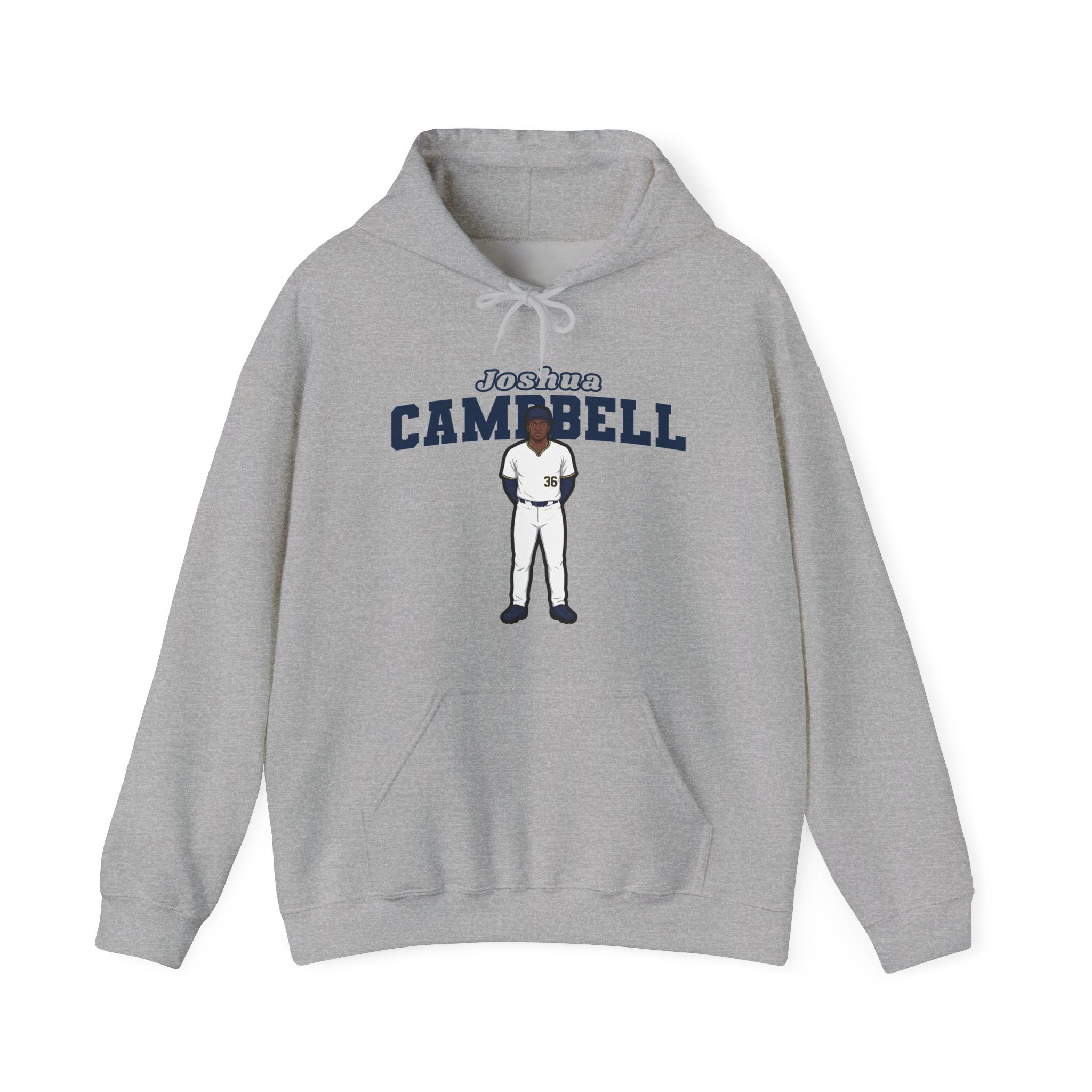 Hoodie — character_name_arch in Grey