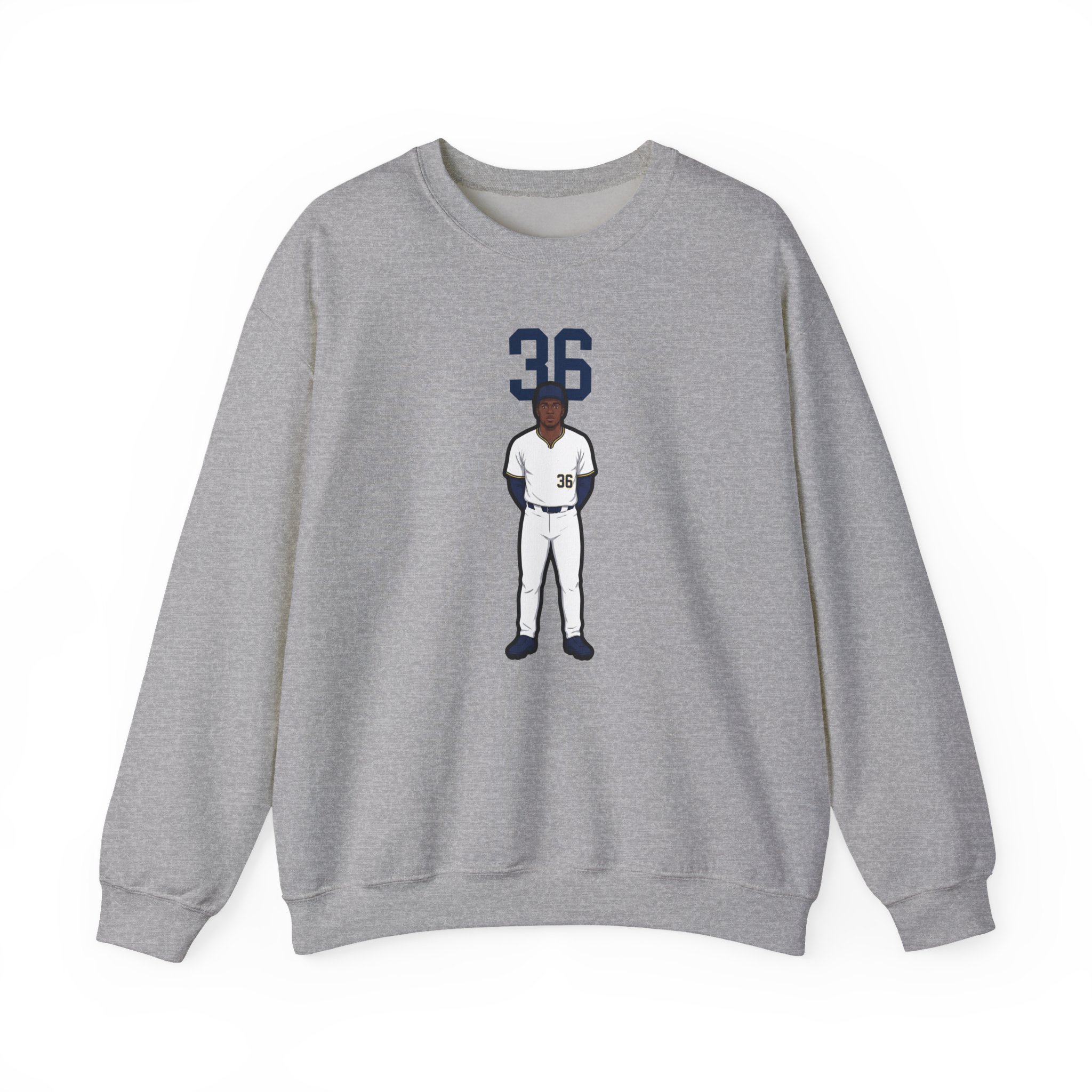 Crewneck Sweatshirt — character_number_top in Grey