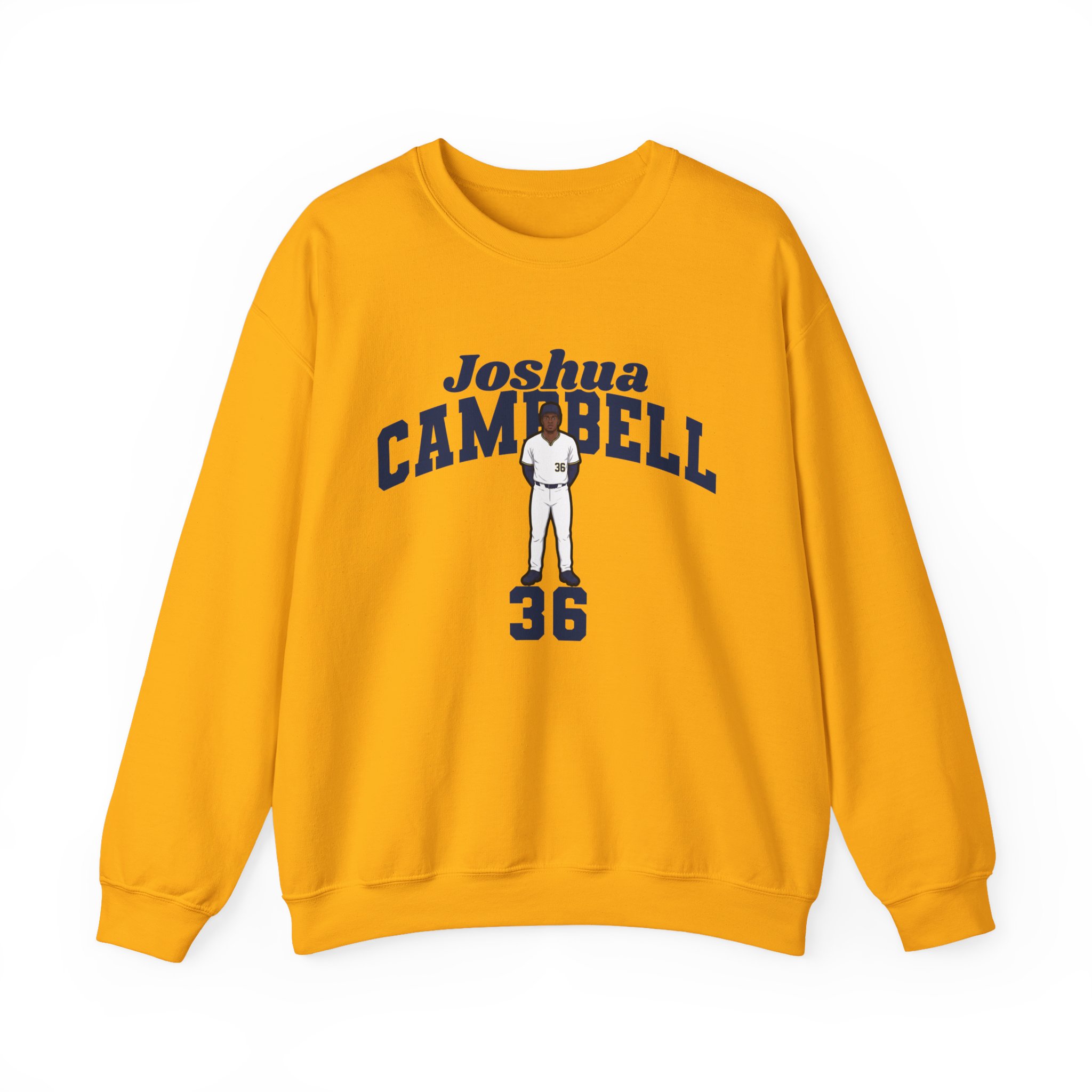 Crewneck Sweatshirt — character_signature_arch in Gold