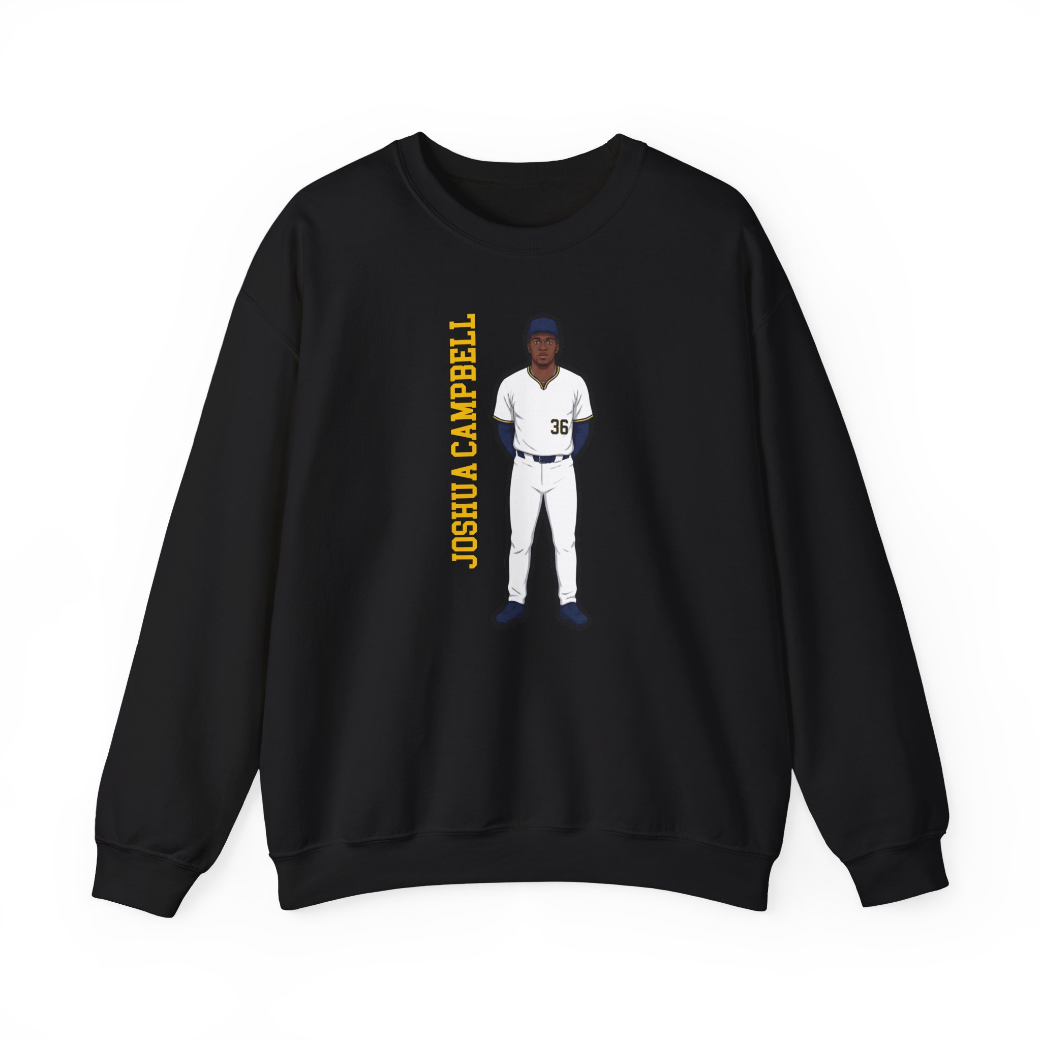 Crewneck Sweatshirt — character_name_vertical in Black