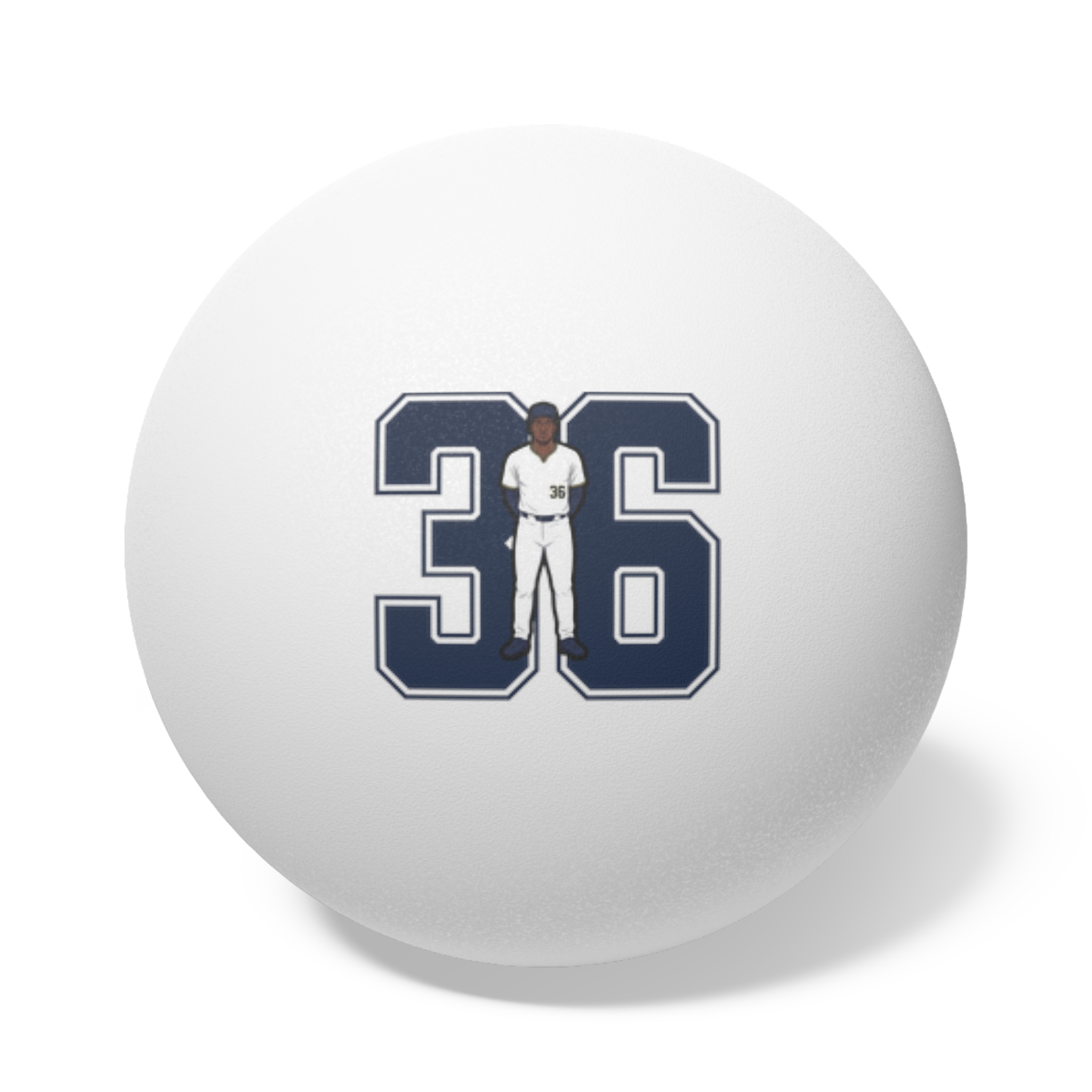 Ping Pong Balls, 6 pcs — character_number in White