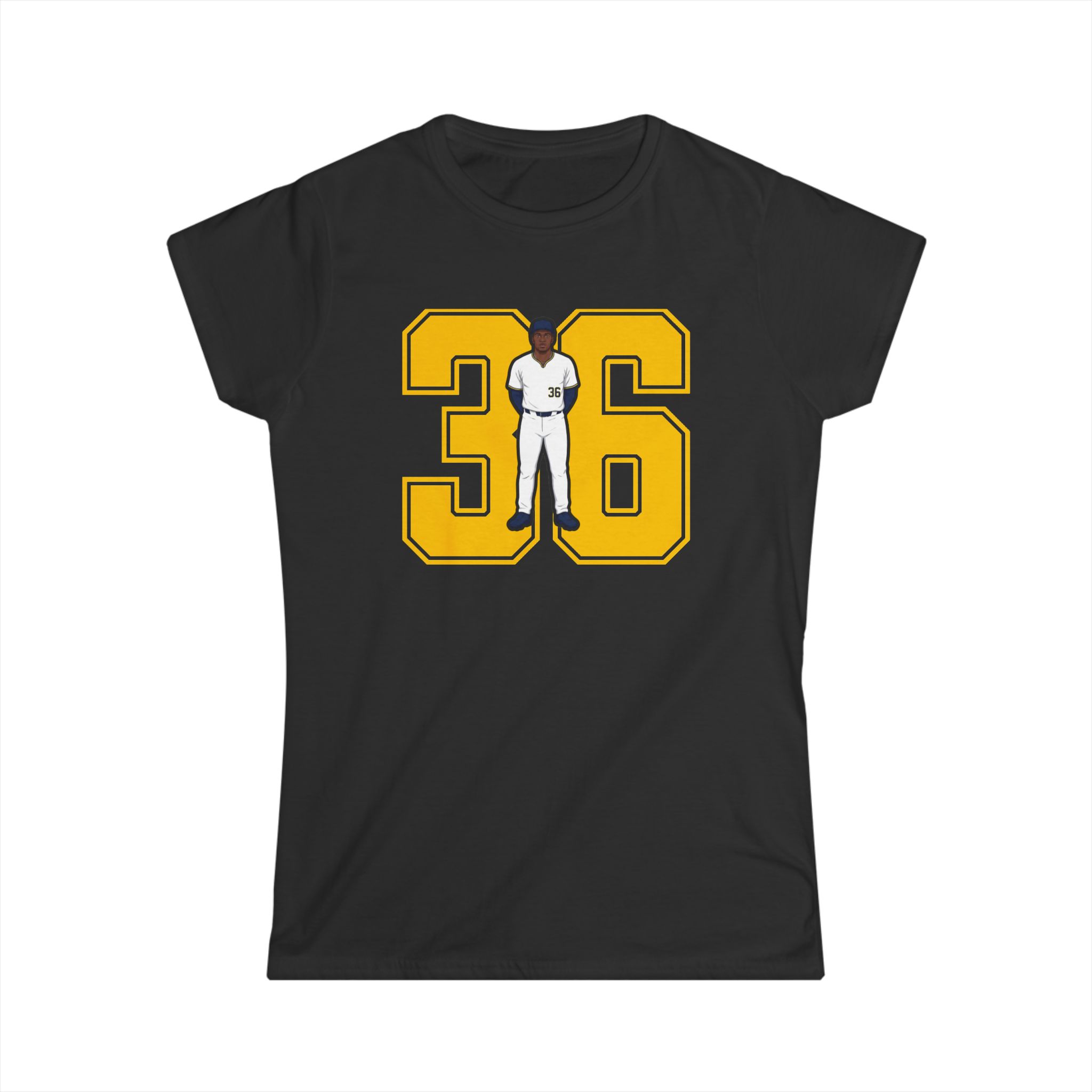 Women's Softstyle Tee — character_number in Black
