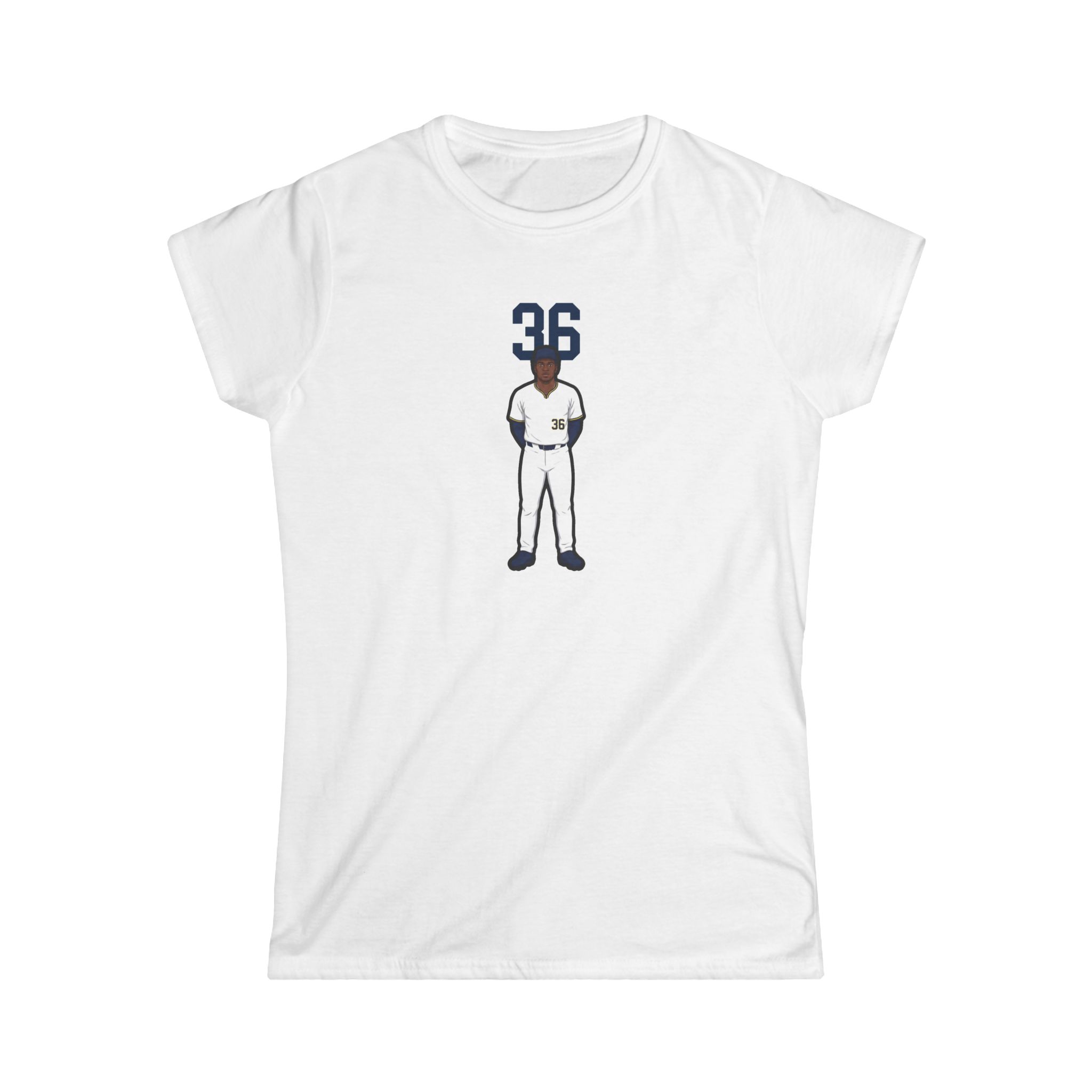 Women's Softstyle Tee — character_number_top in White