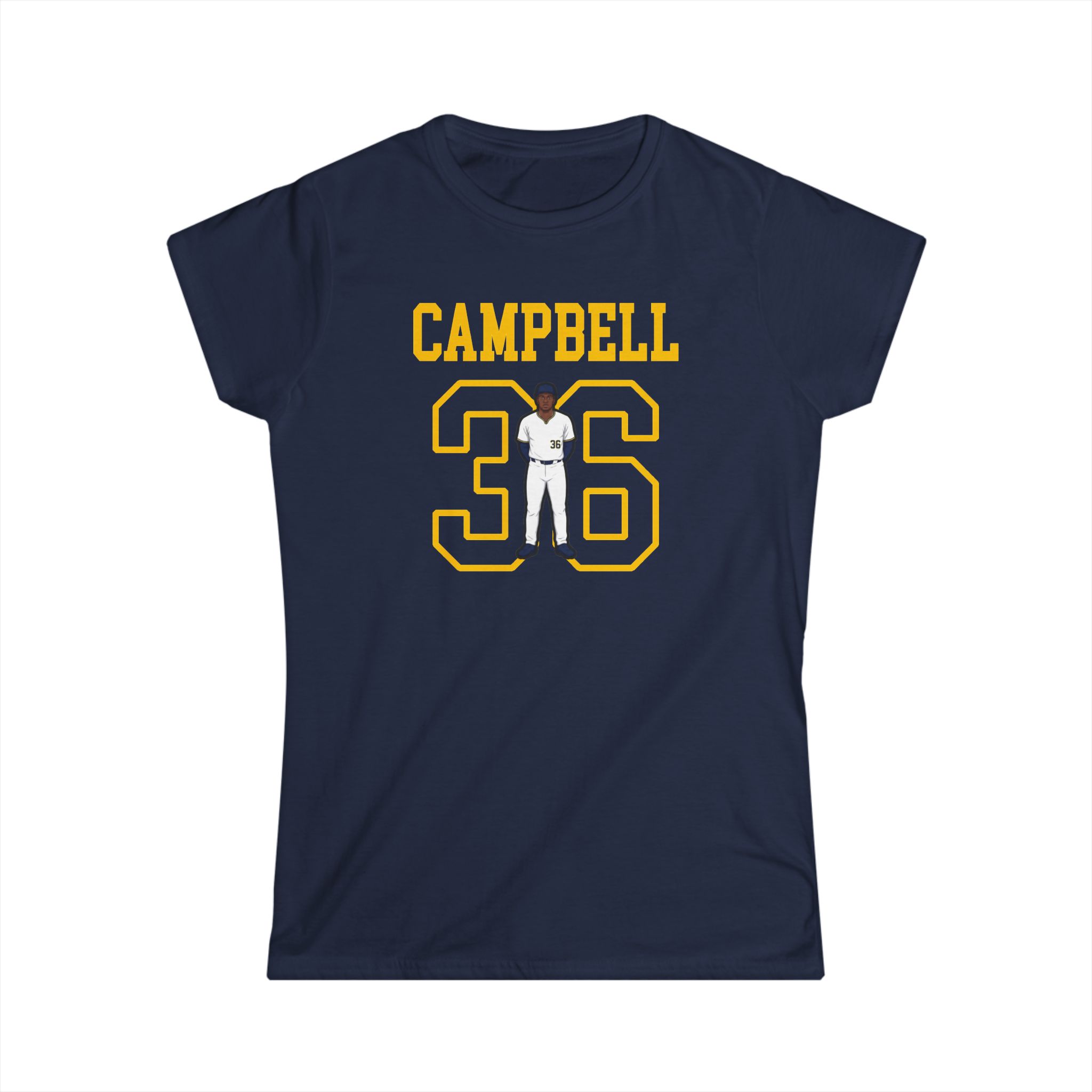 Women's Softstyle Tee — character_shirsey in Navy