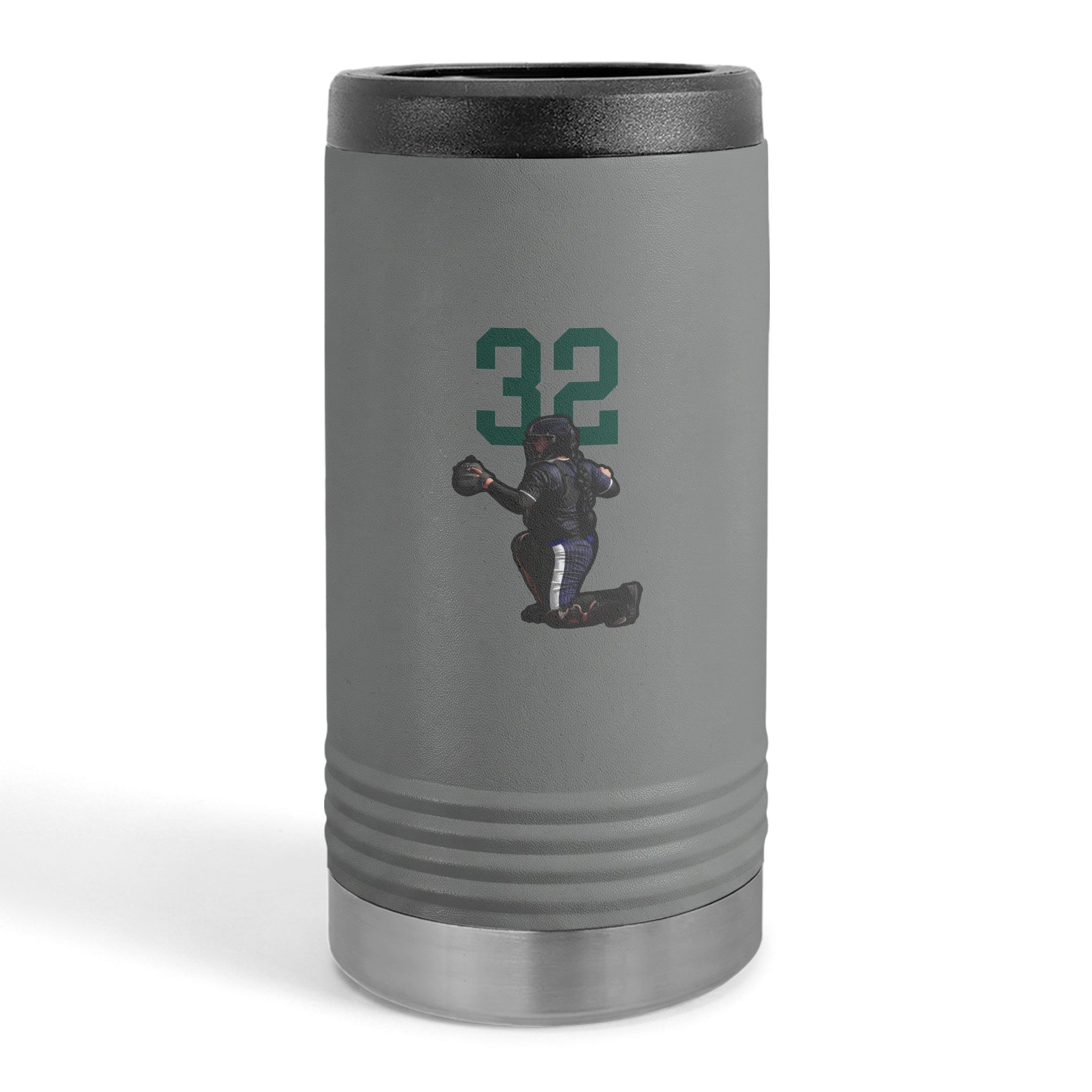 Slim Stainless Can Cooler — character_number_top in Grey