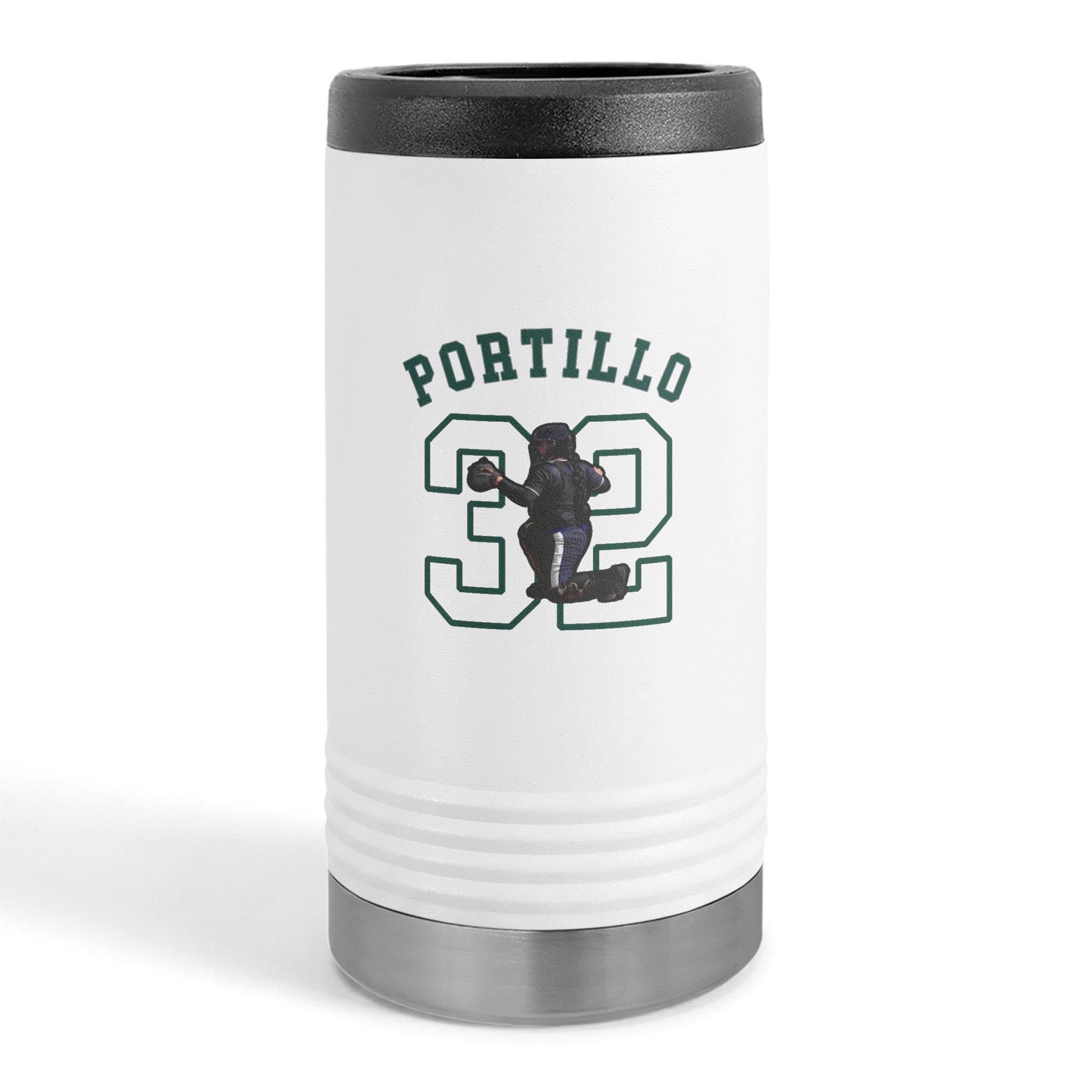 Slim Stainless Can Cooler — character_shirsey_arch in White