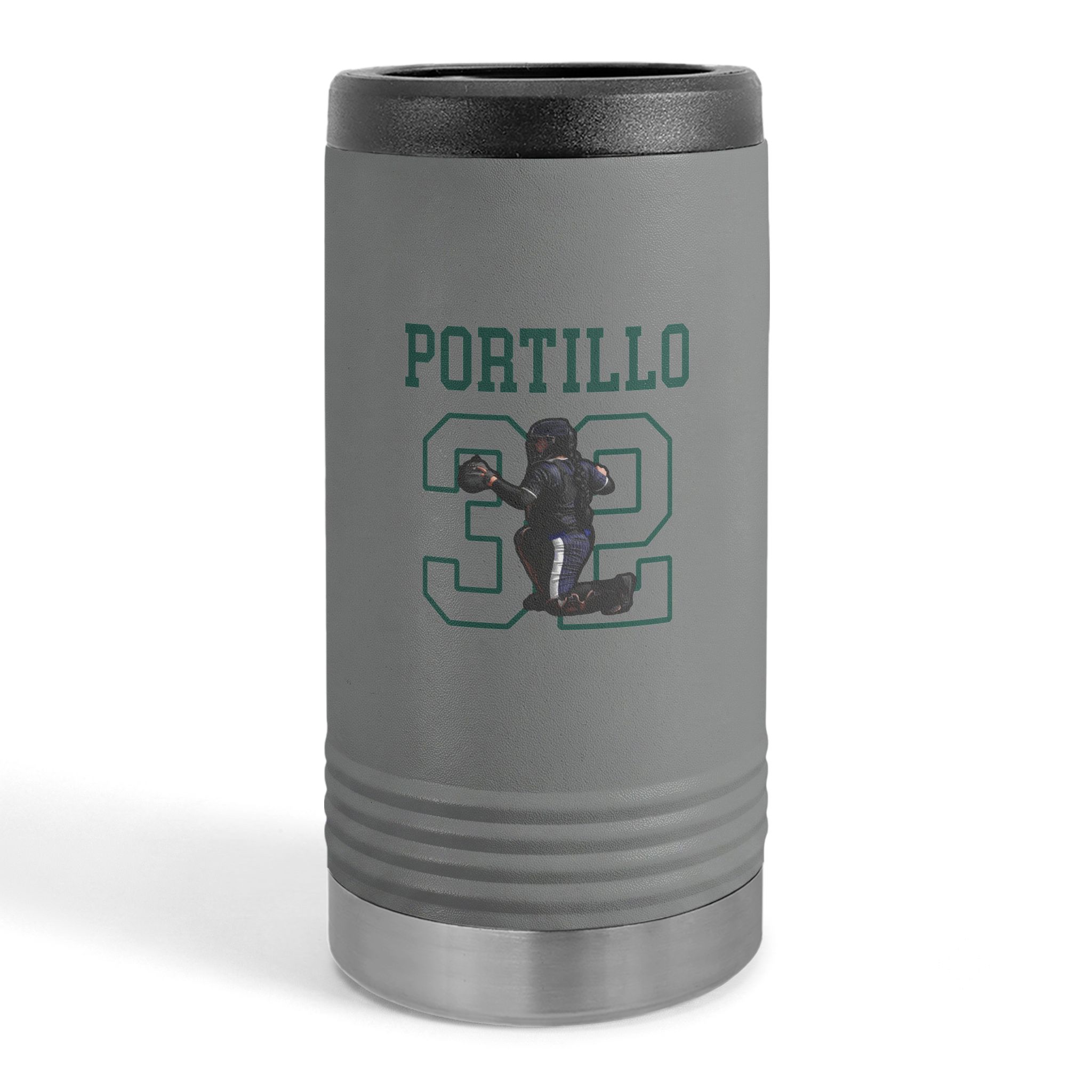 Slim Stainless Can Cooler — character_shirsey in Grey