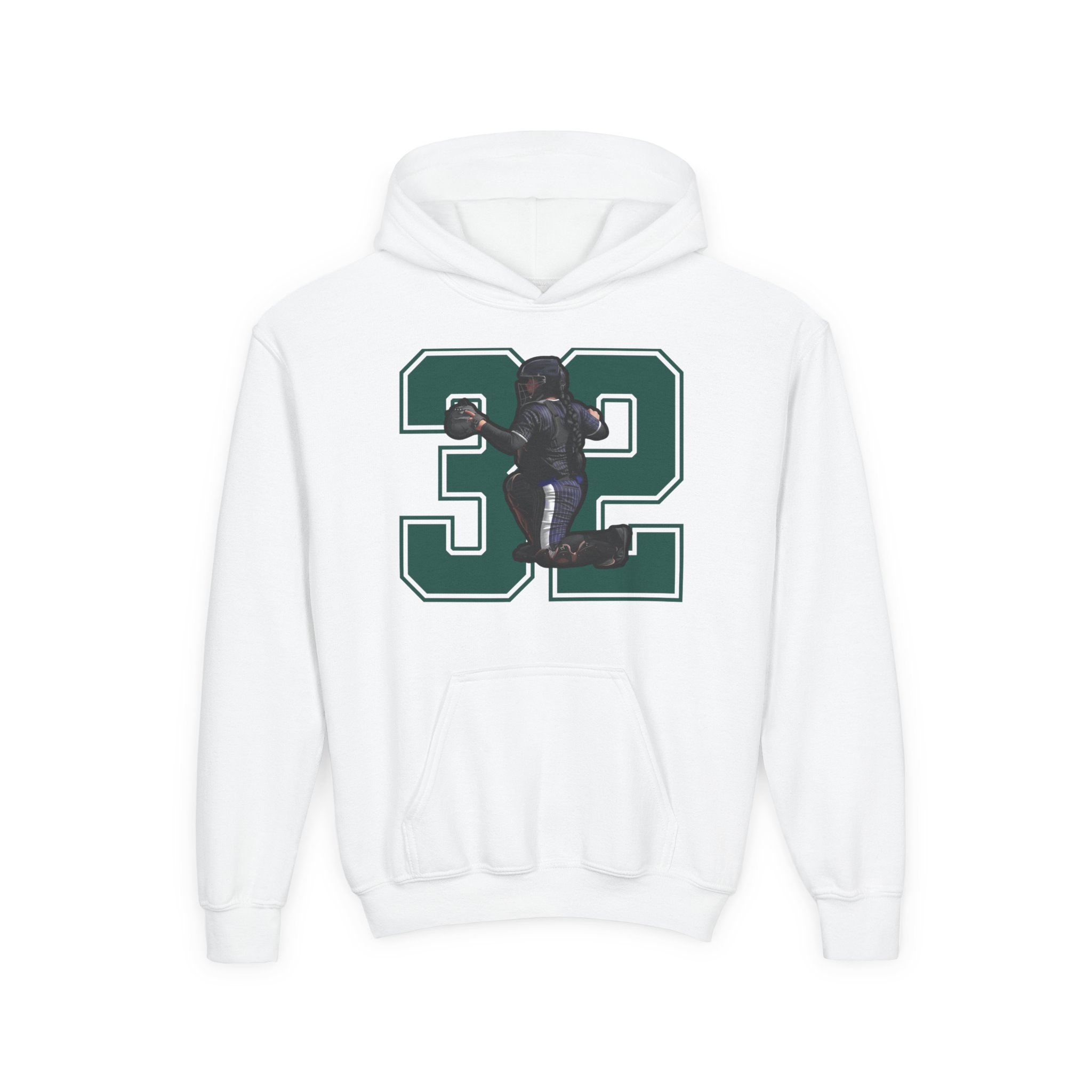 Youth Hoodie — character_number in White
