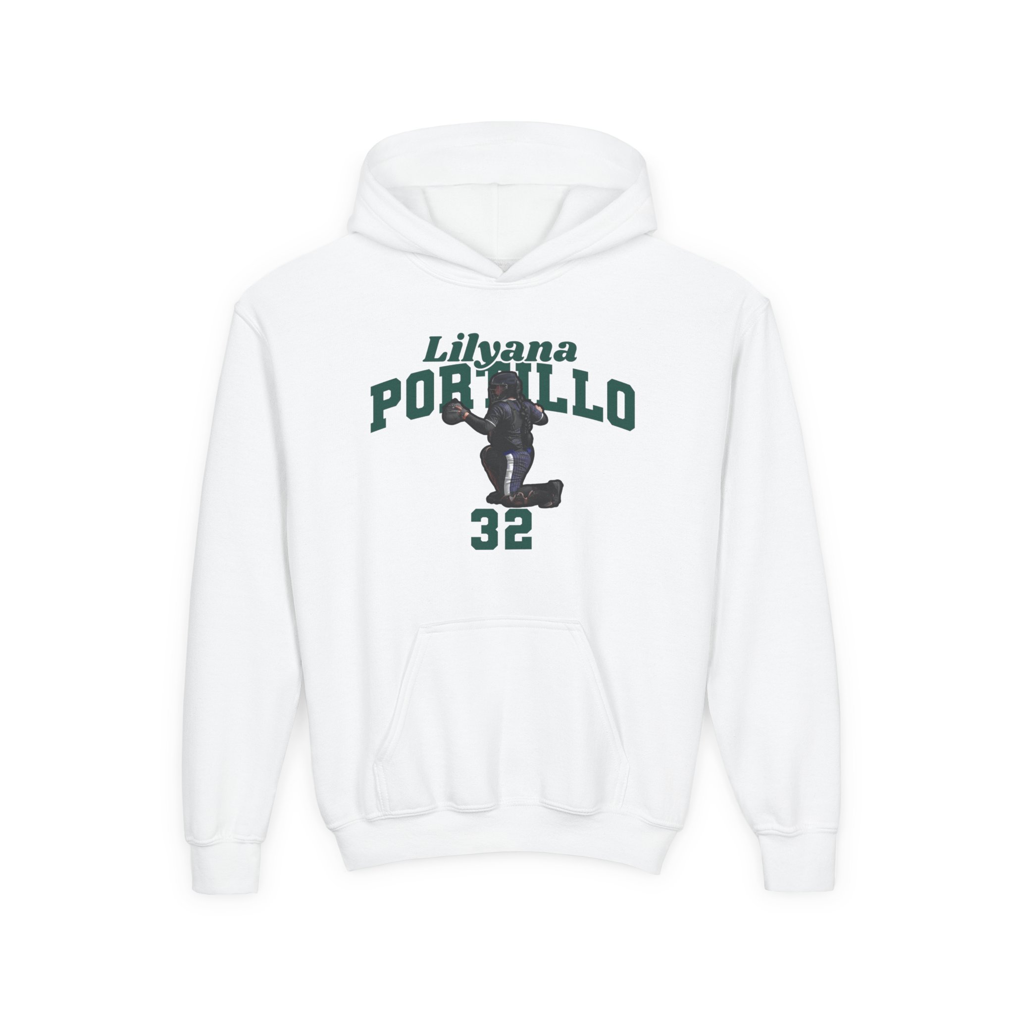 Youth Hoodie — character_signature_arch in White