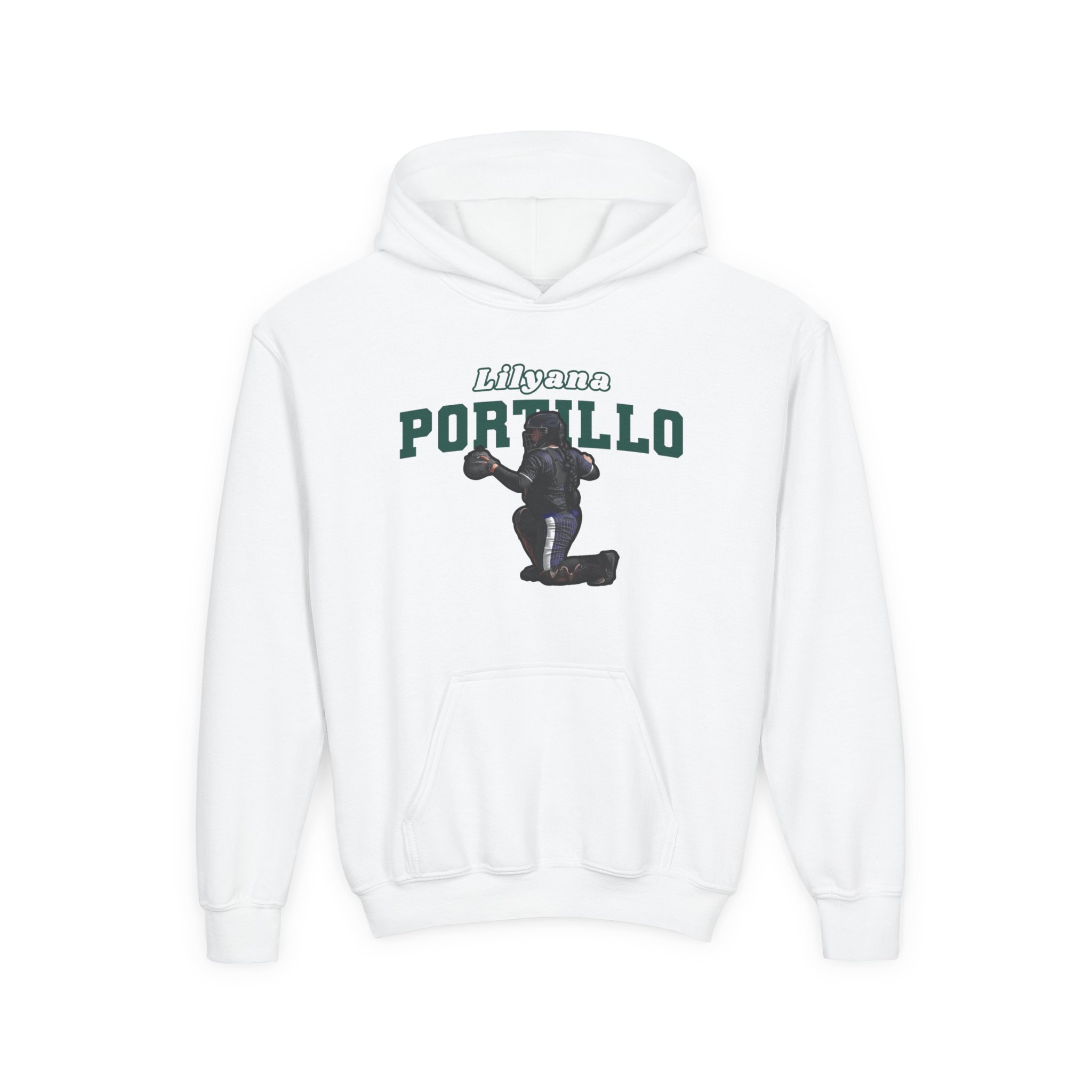 Youth Hoodie — character_name_arch in White
