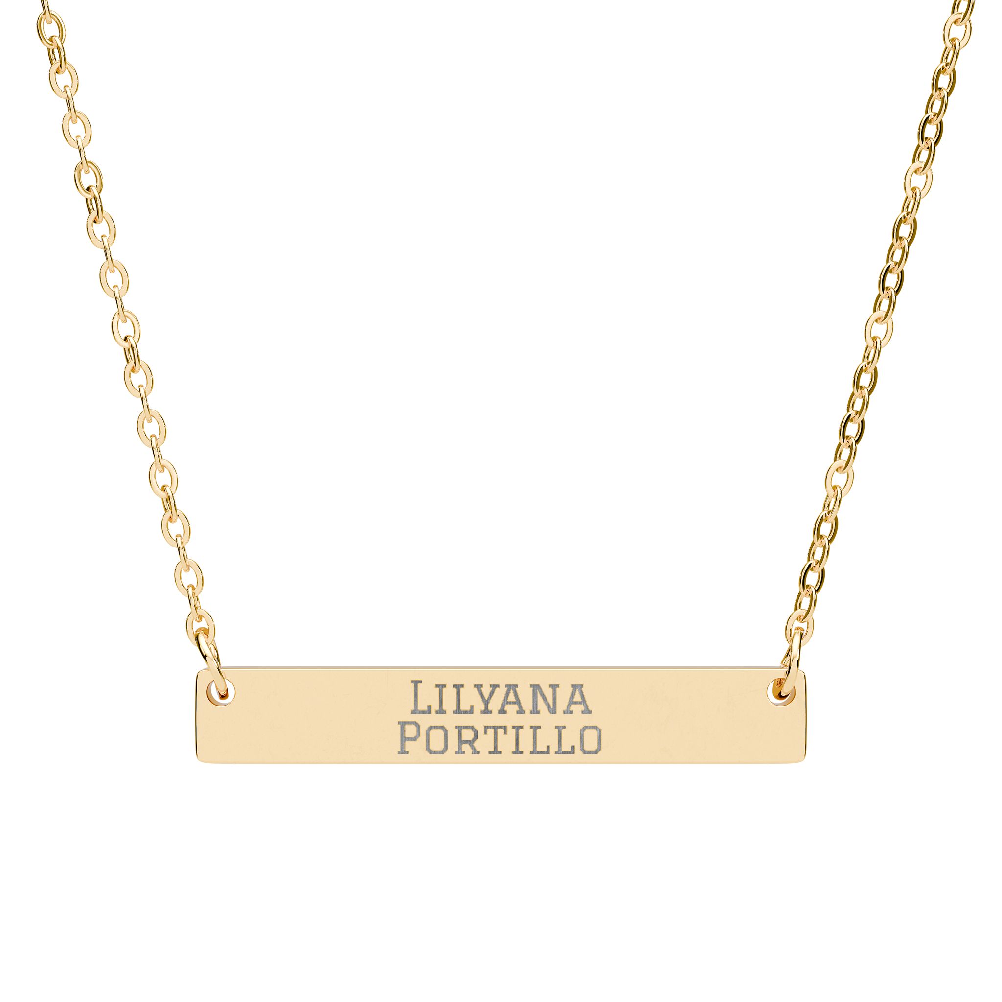 Engraved Bar Necklace — Classic in Gold