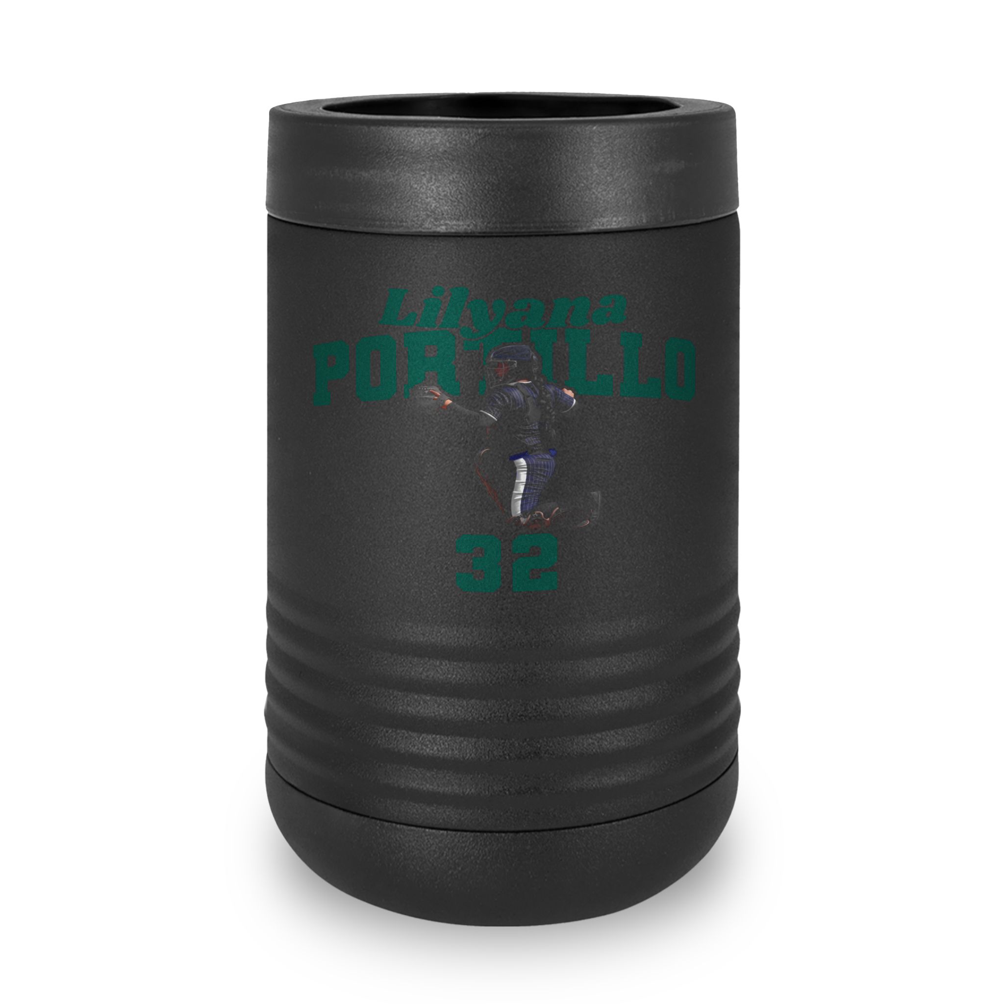 Stainless Can Cooler — character_signature_arch in Black