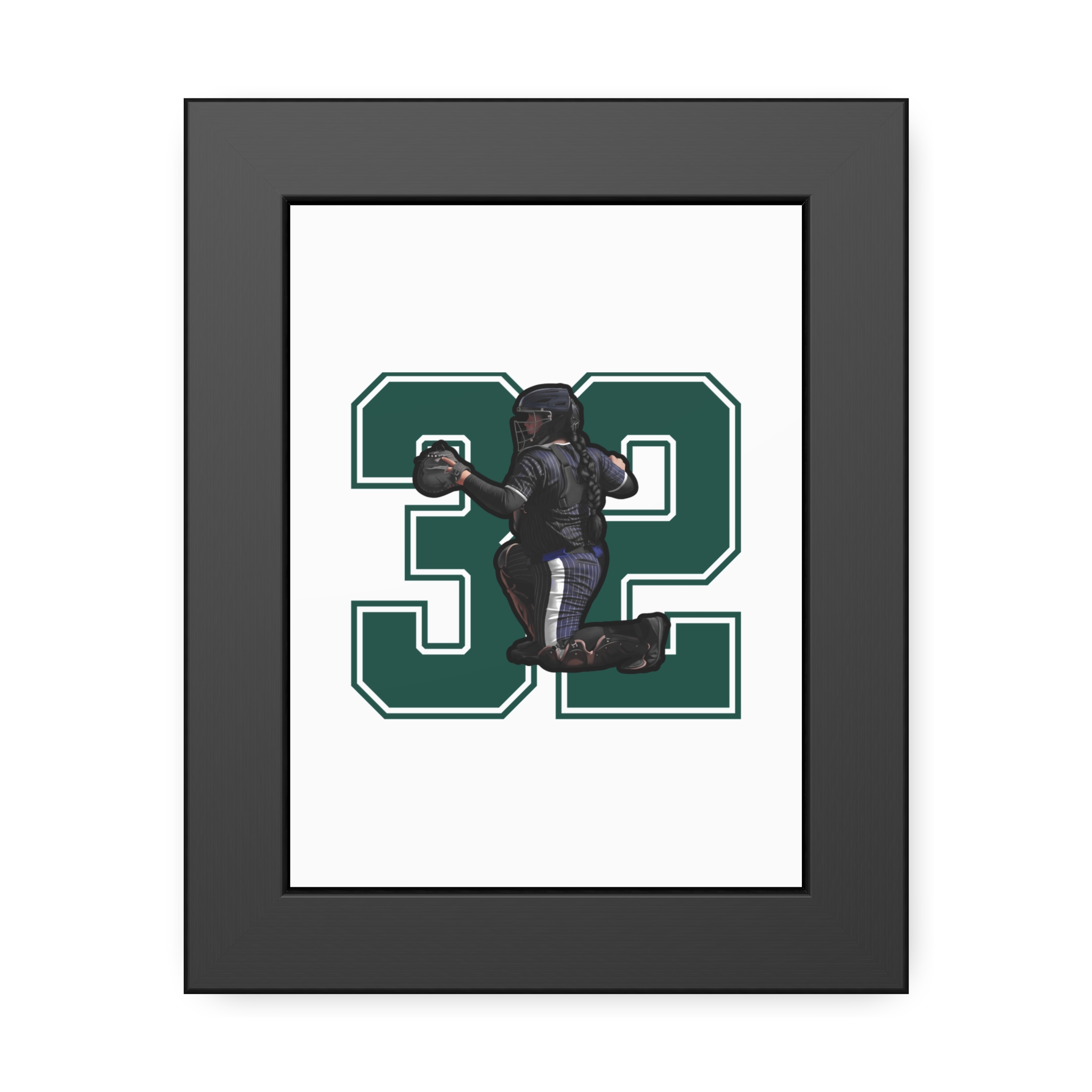 Framed Poster — character_number in Black