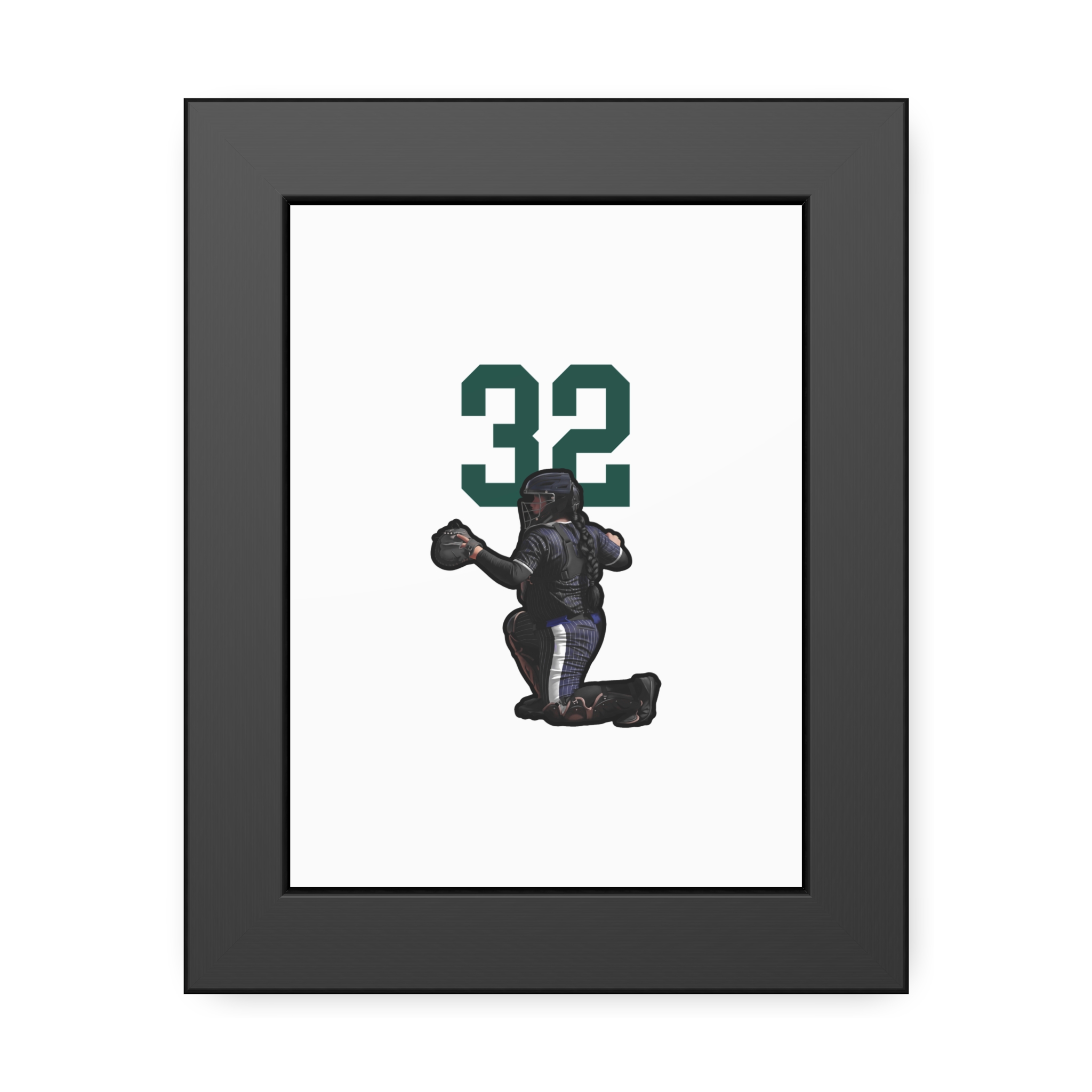 Framed Poster — character_number_top in Black