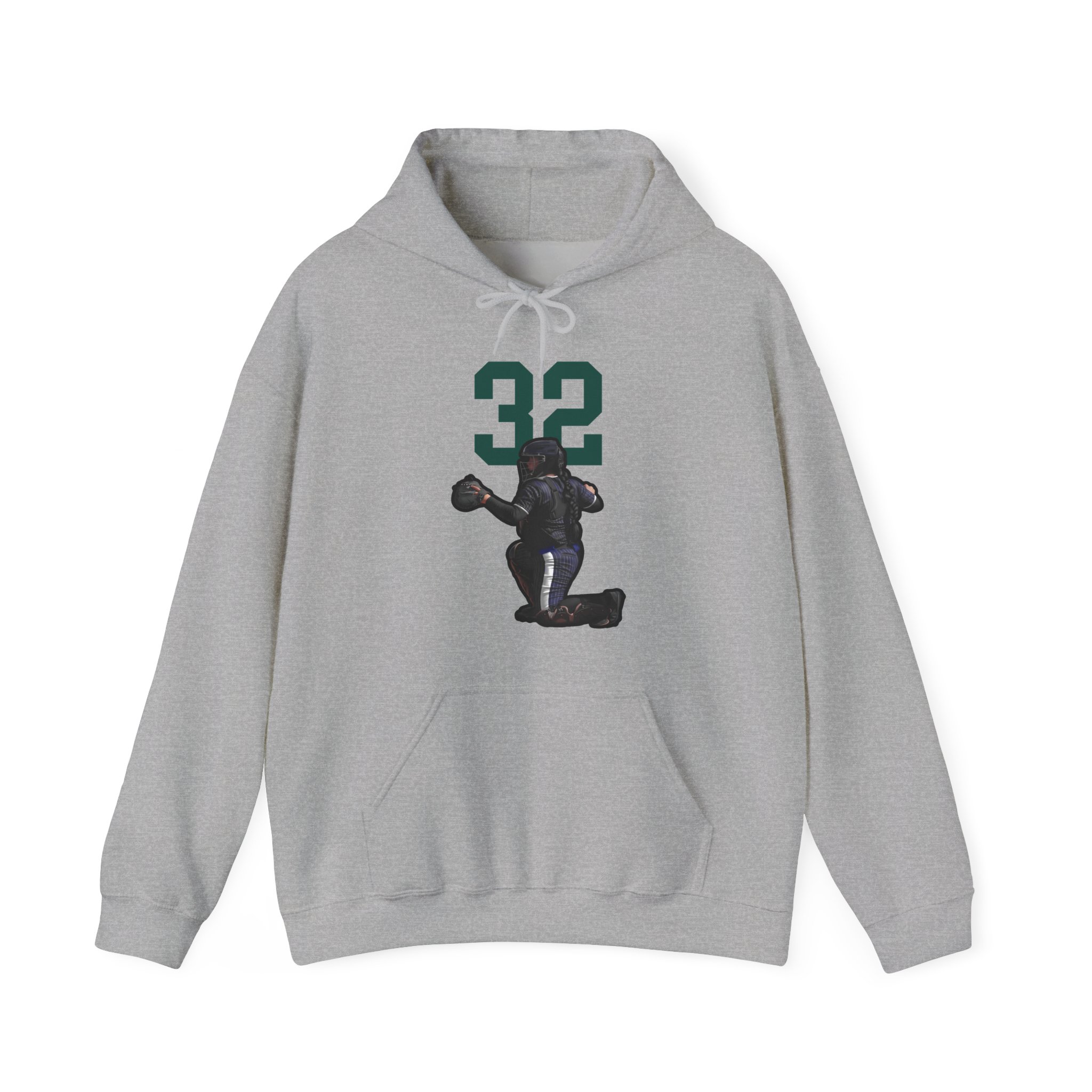 Hoodie — character_number_top in Grey