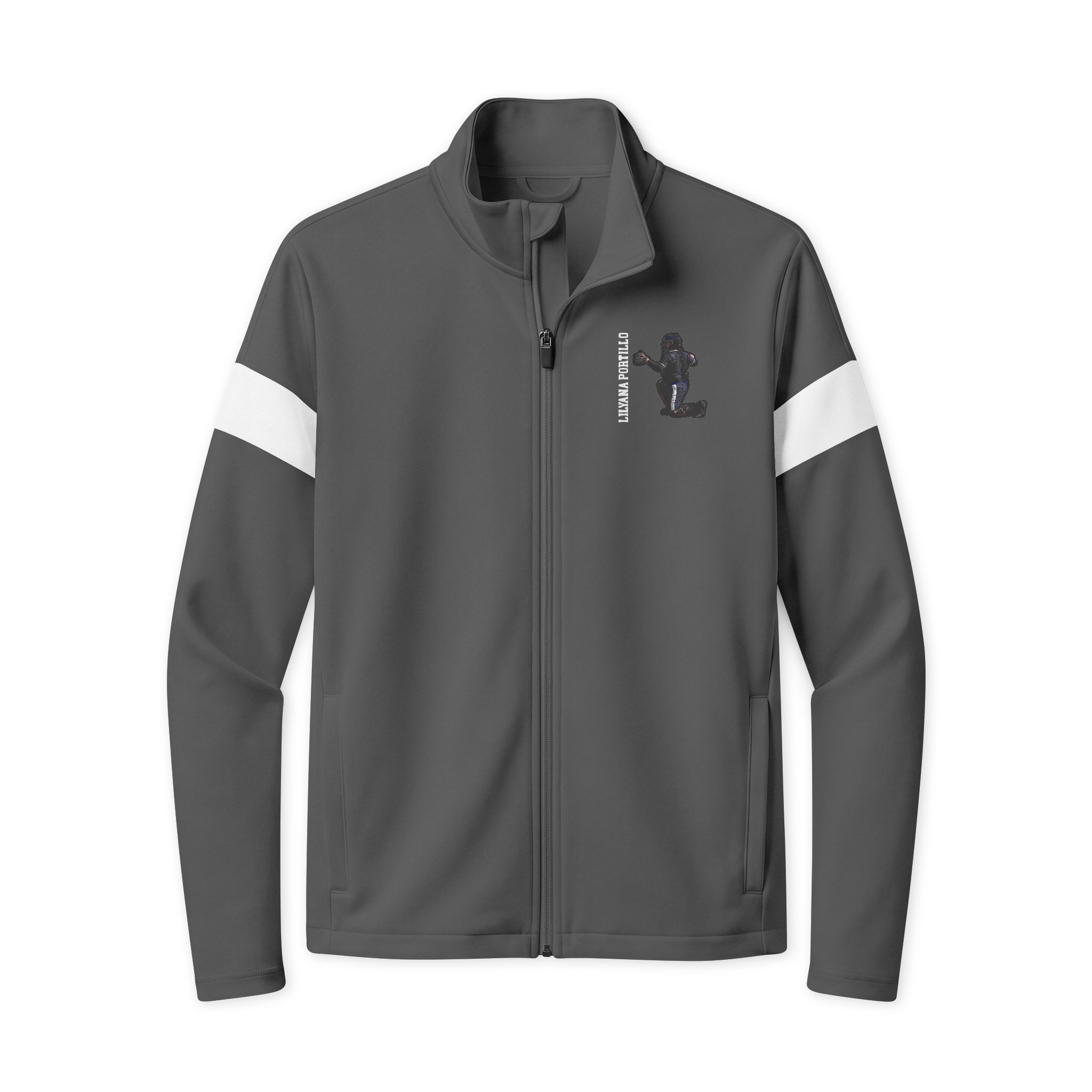 Travel Full-Zip Jacket — character_name_vertical in Iron Grey/ White
