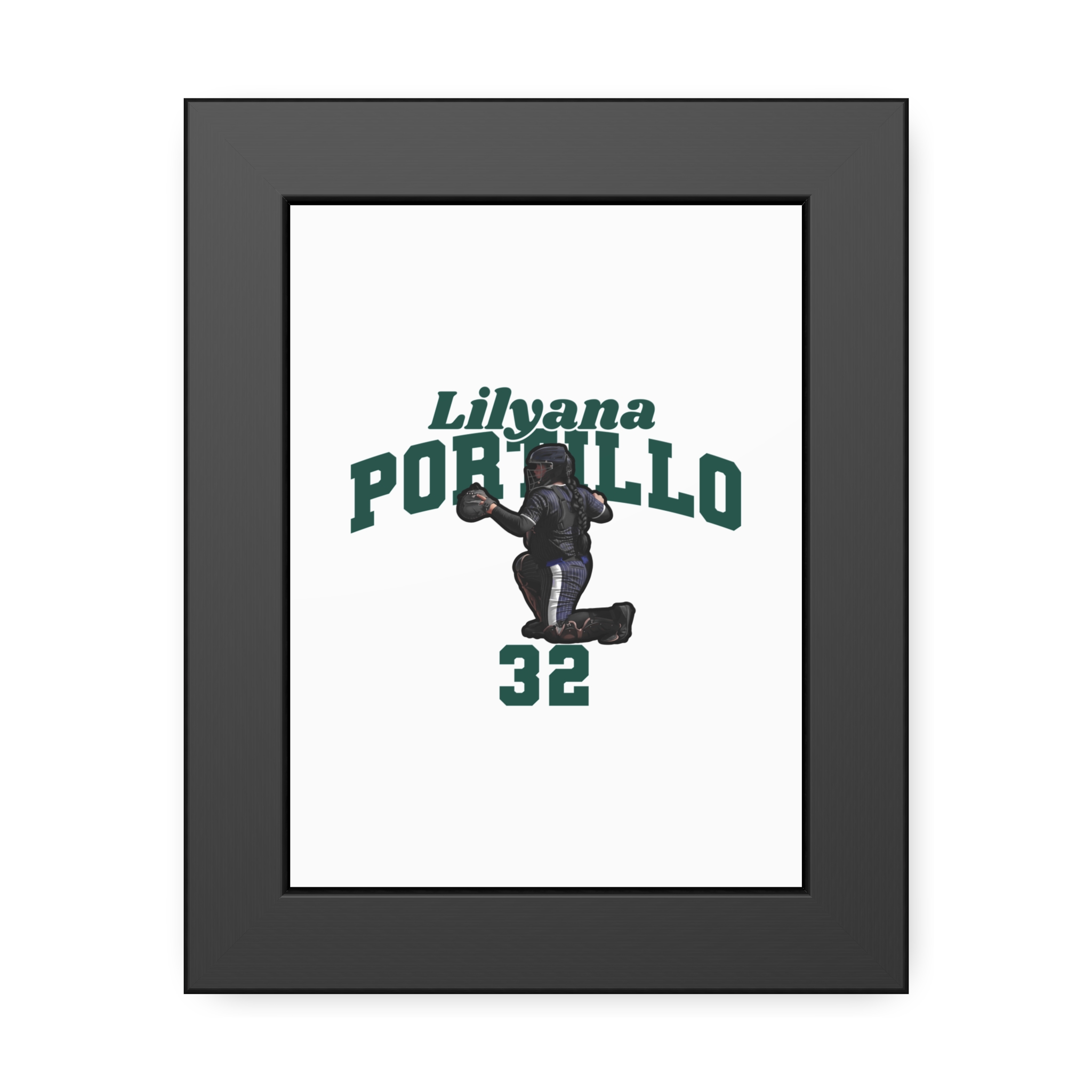 Framed Poster — character_signature_arch in Black