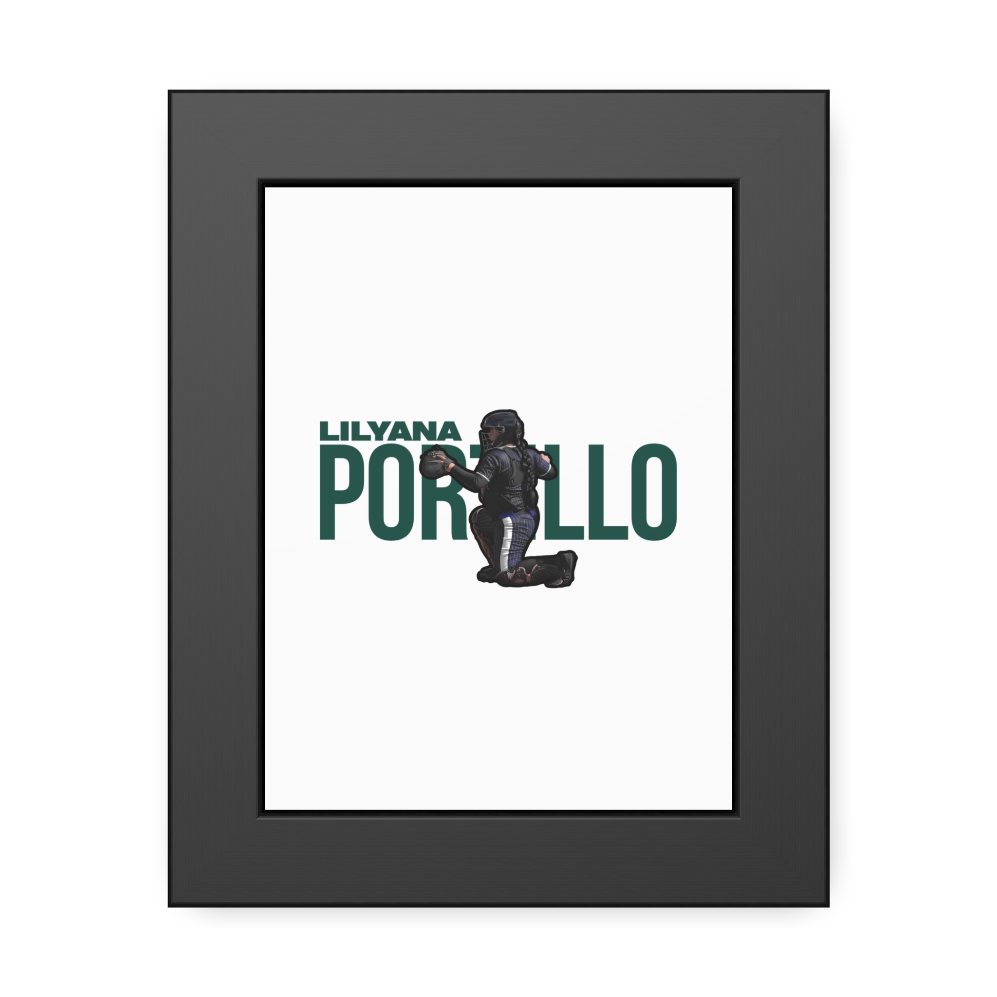 Framed Poster — character_player_name in Black