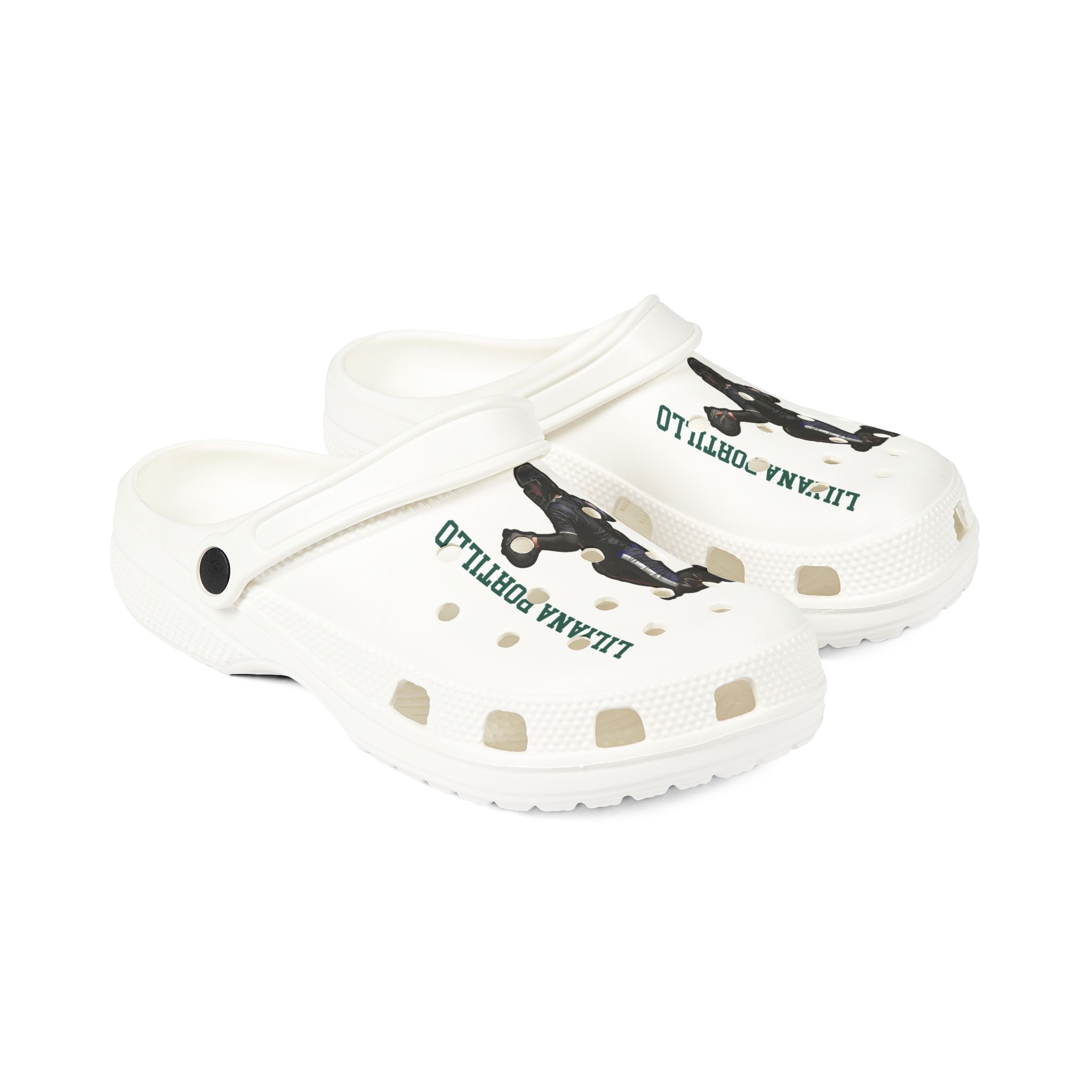 Rubber Clogs — character_name_vertical in White
