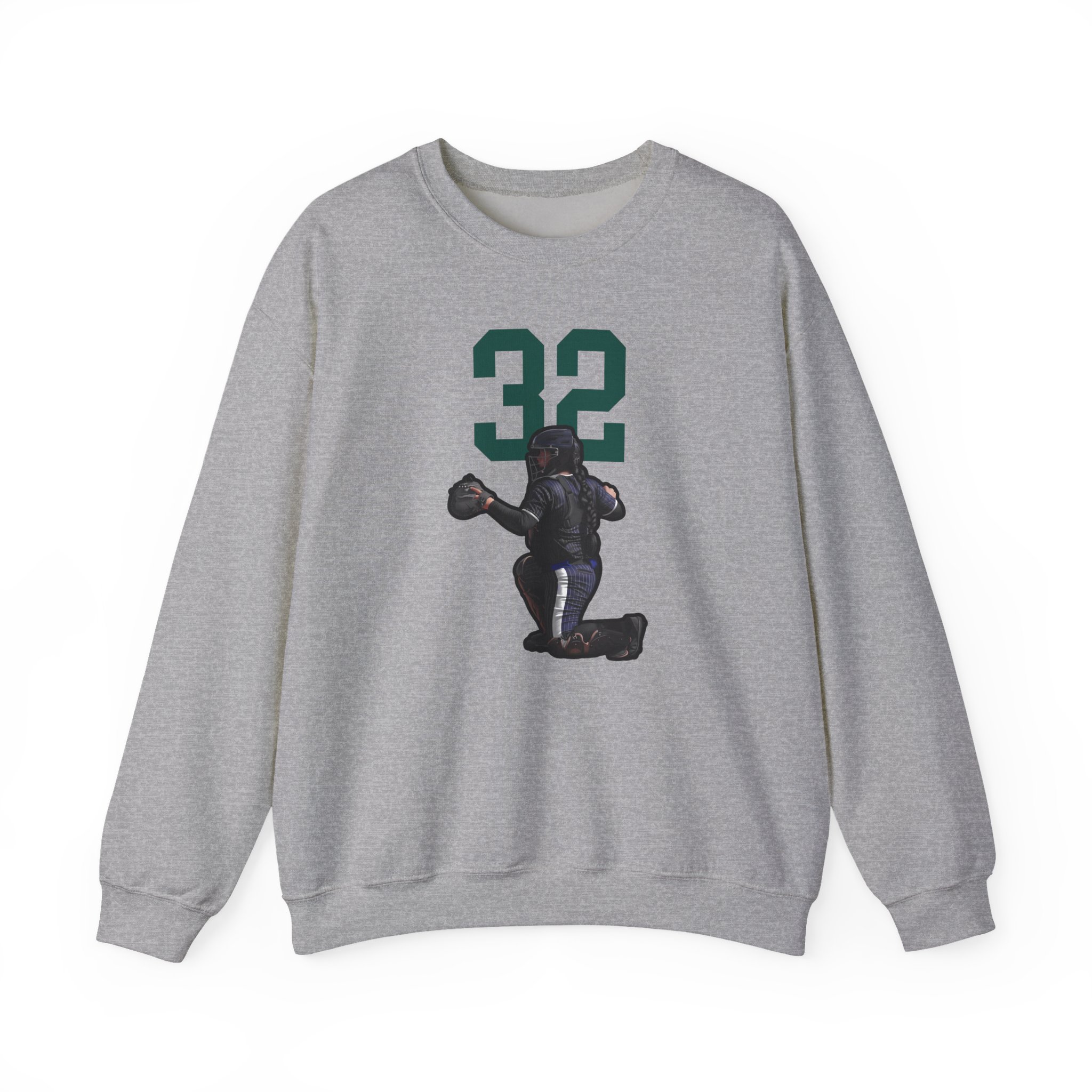 Crewneck Sweatshirt — character_number_top in Grey