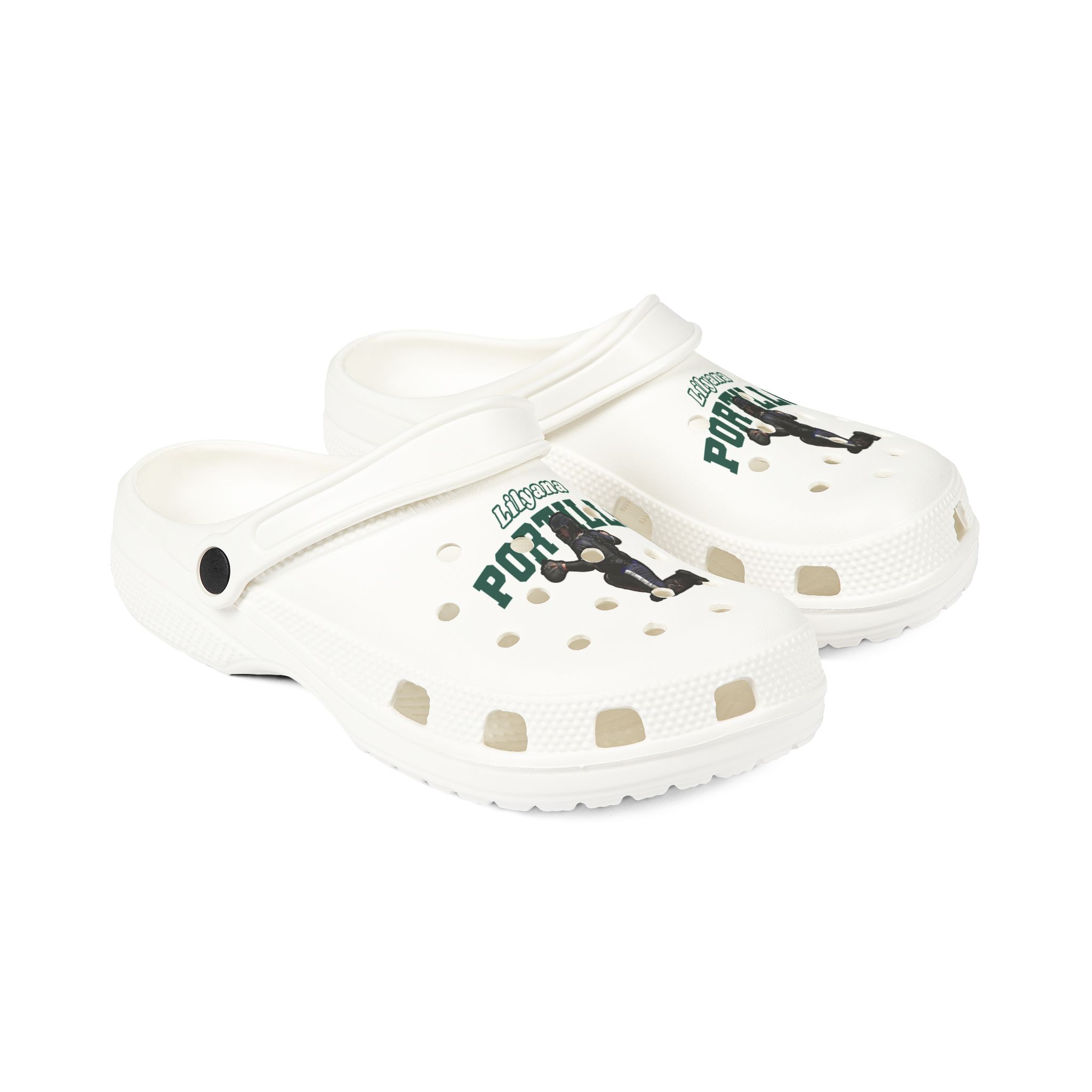 Rubber Clogs — character_name_arch in White