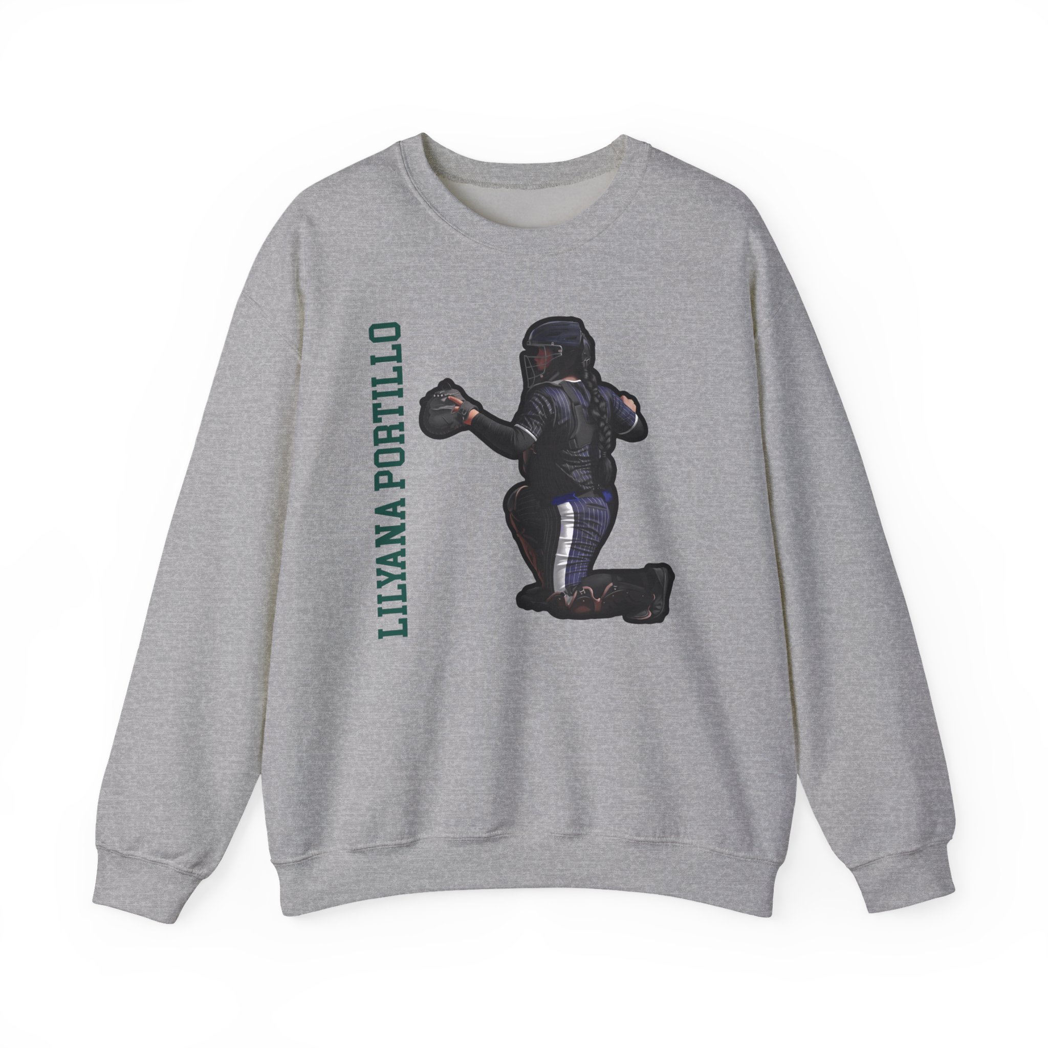 Crewneck Sweatshirt — character_name_vertical in Grey