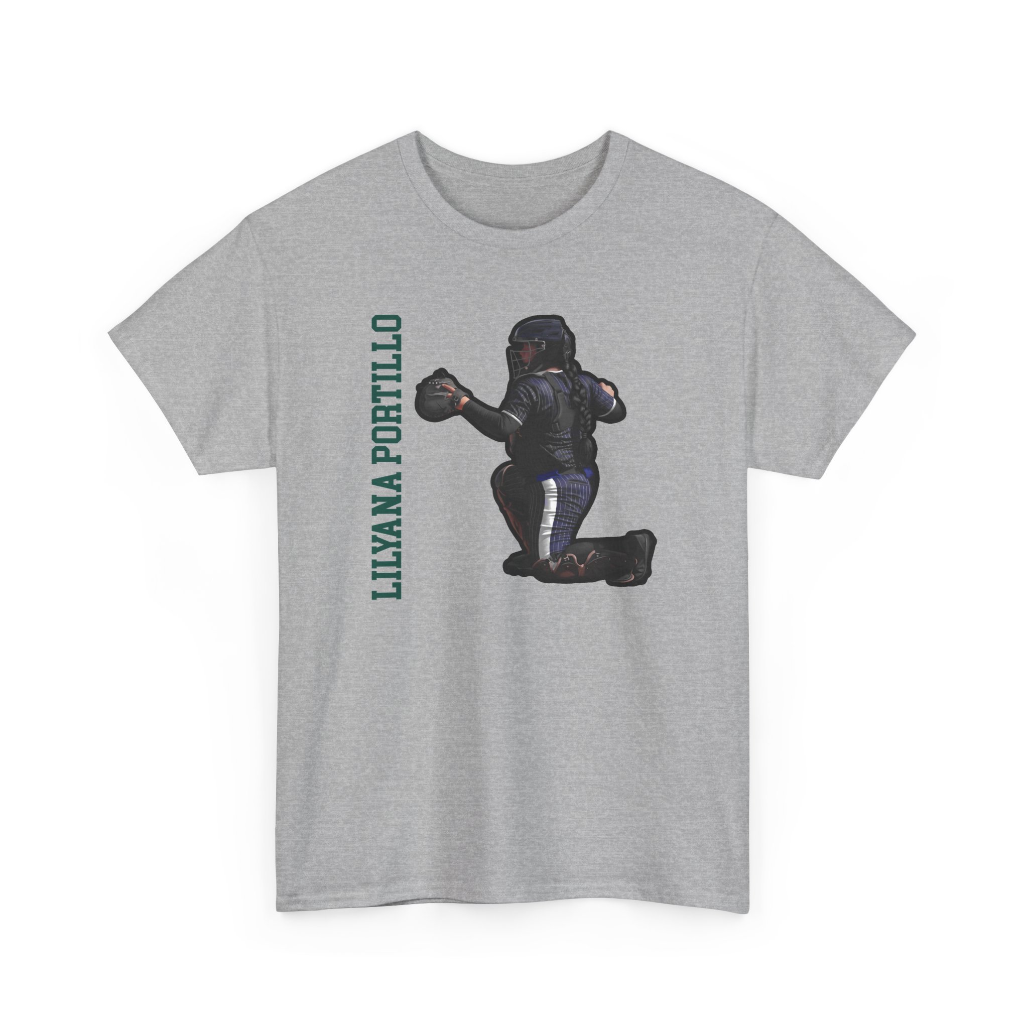 Tee — character_name_vertical in Grey