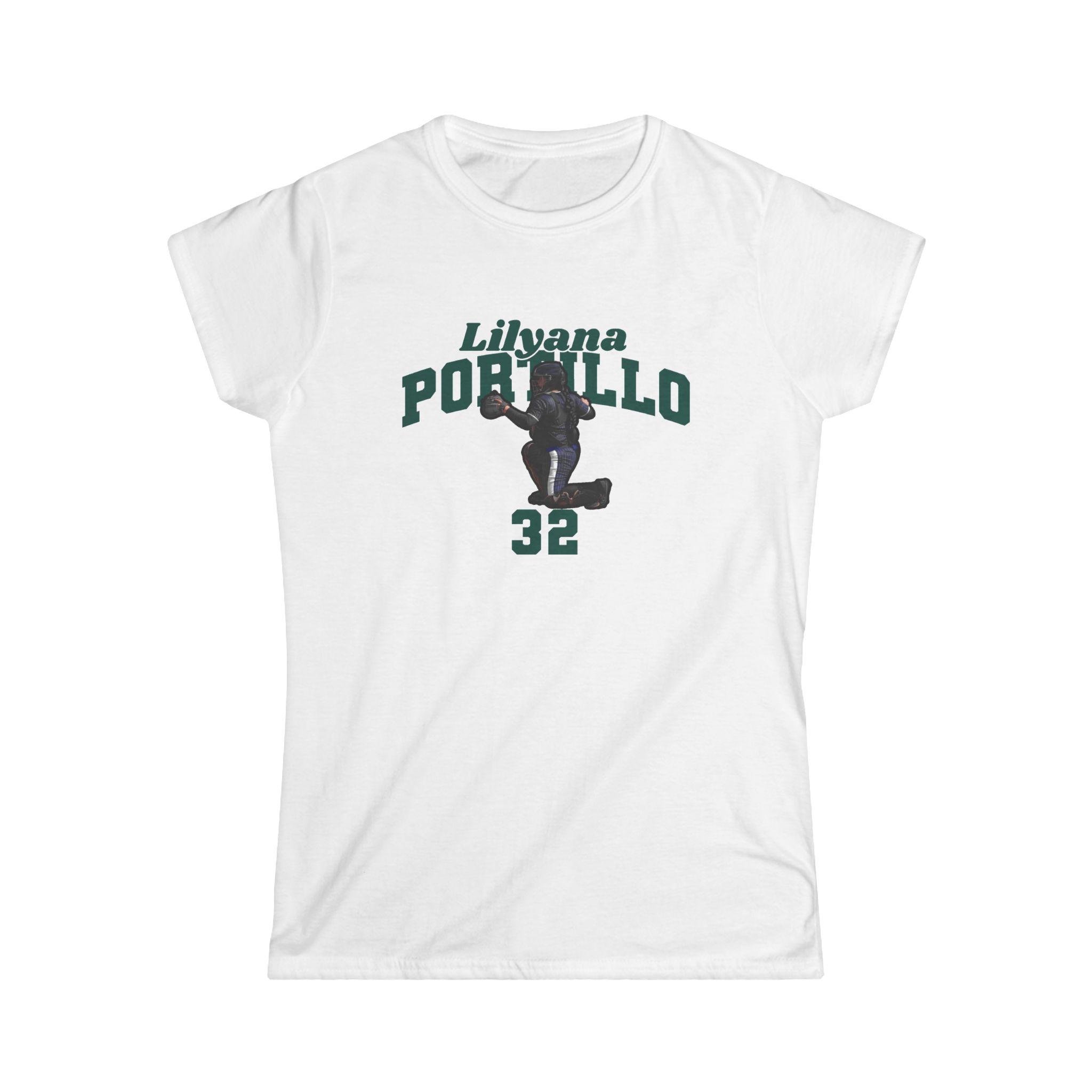 Women's Softstyle Tee — character_signature_arch in White