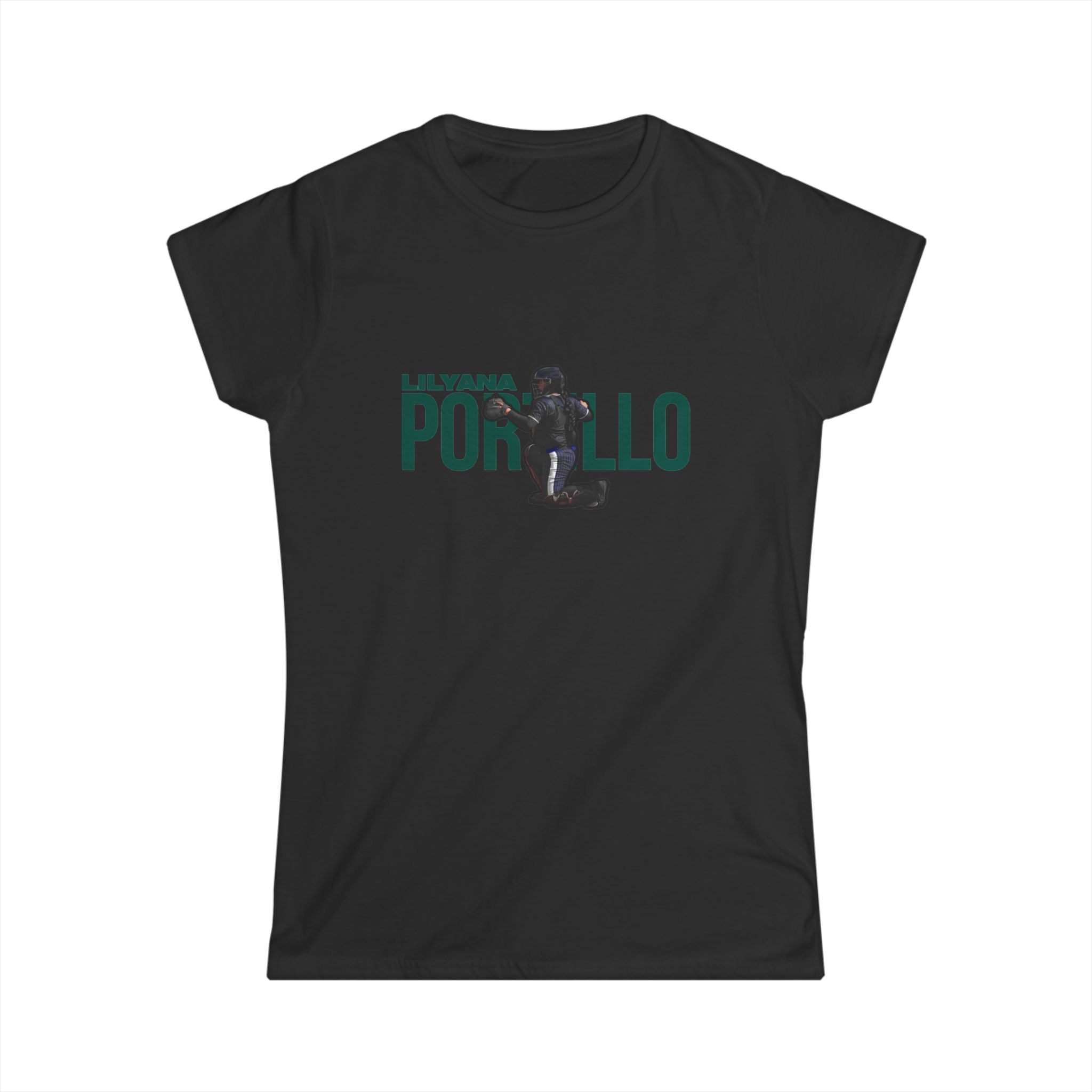 Women's Softstyle Tee — character_player_name in Black