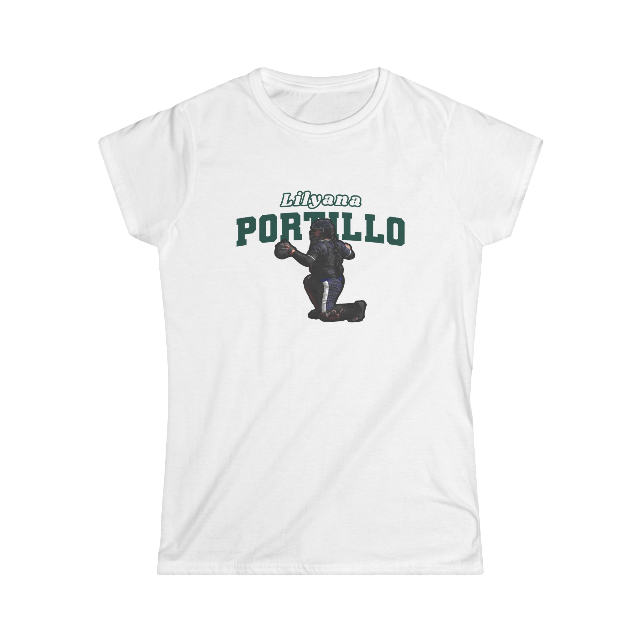 Women's Softstyle Tee — character_name_arch in White