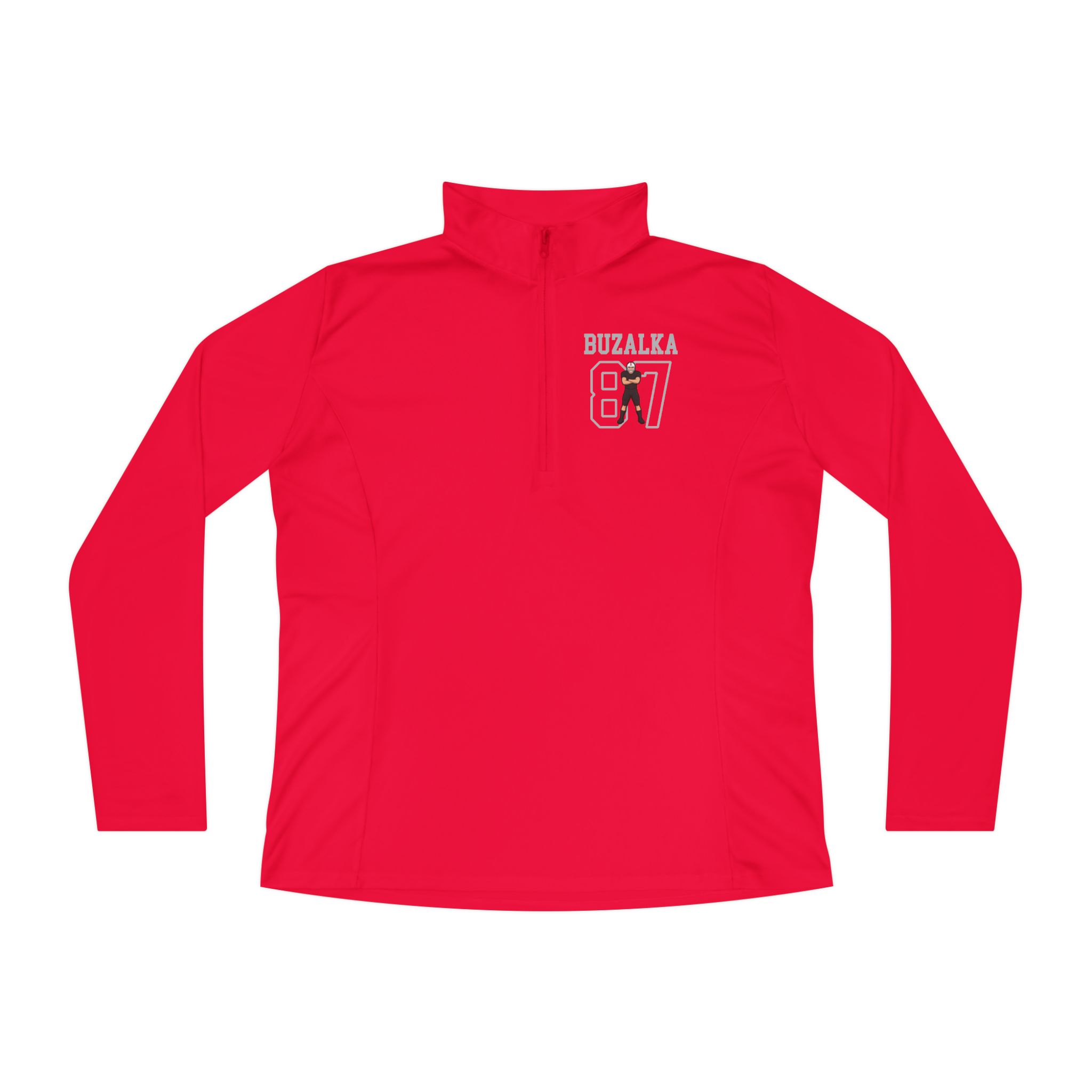 Women's Q-Zip Pullover — character_shirsey in Red