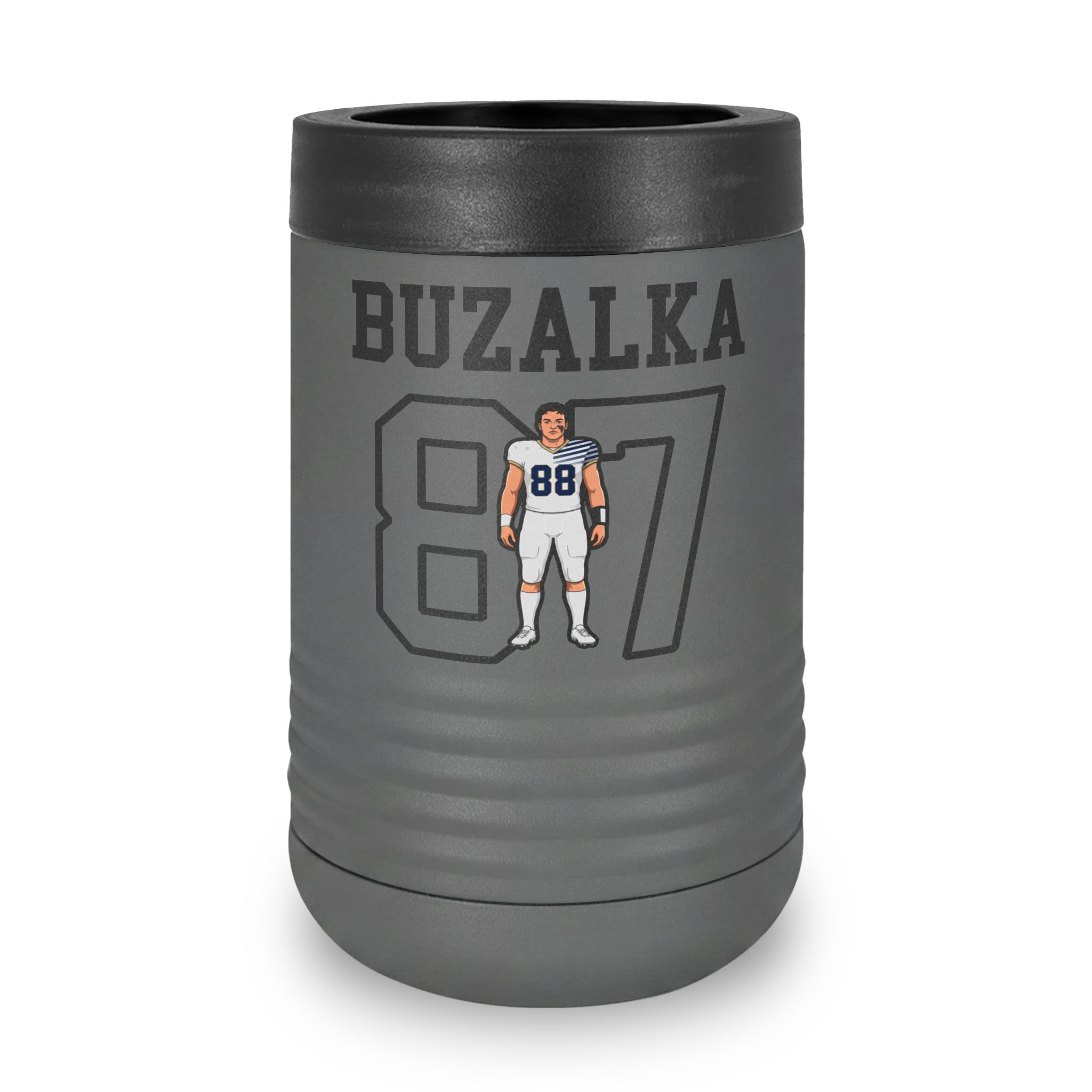 Stainless Can Cooler — character_shirsey in Grey