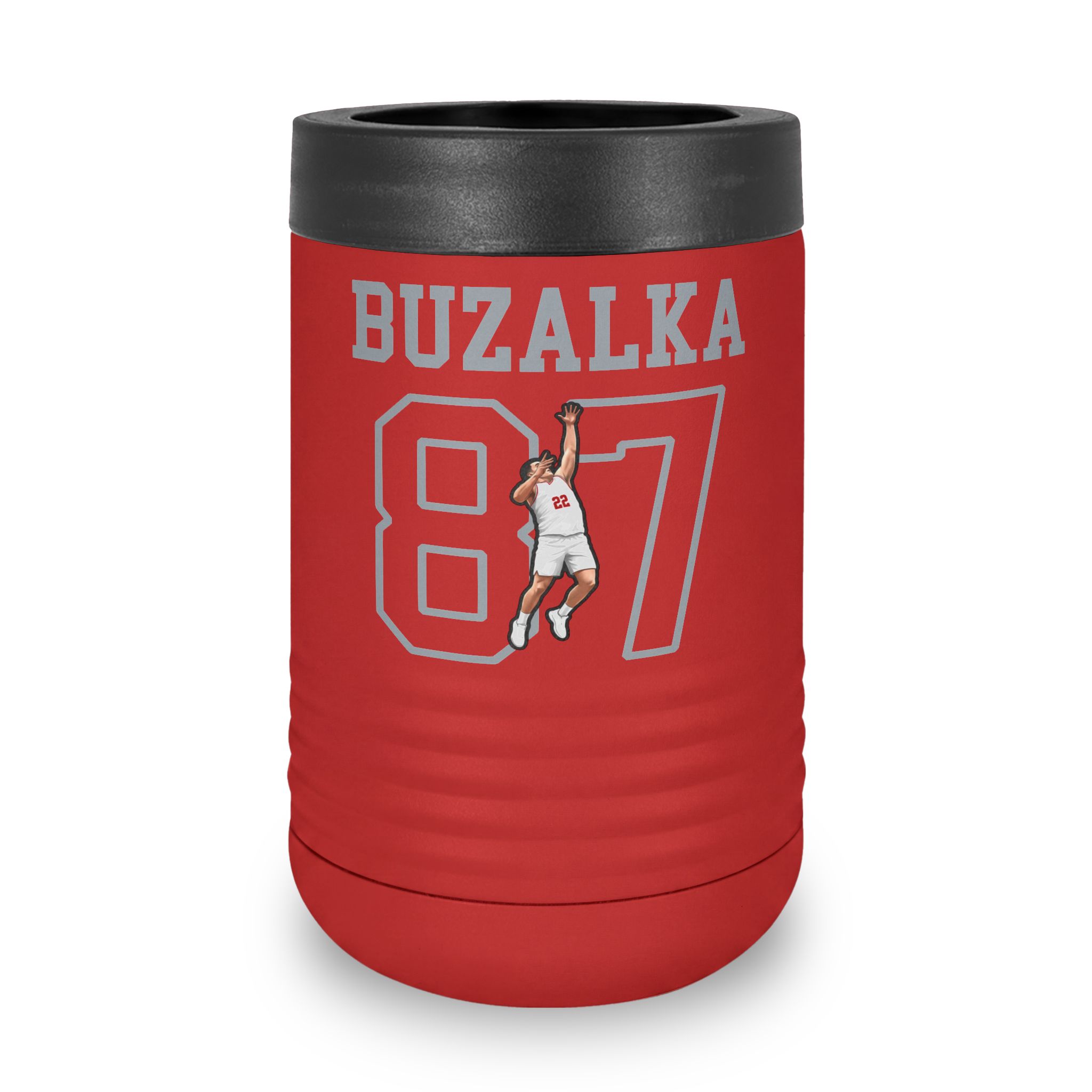 Stainless Can Cooler — character_shirsey in Red
