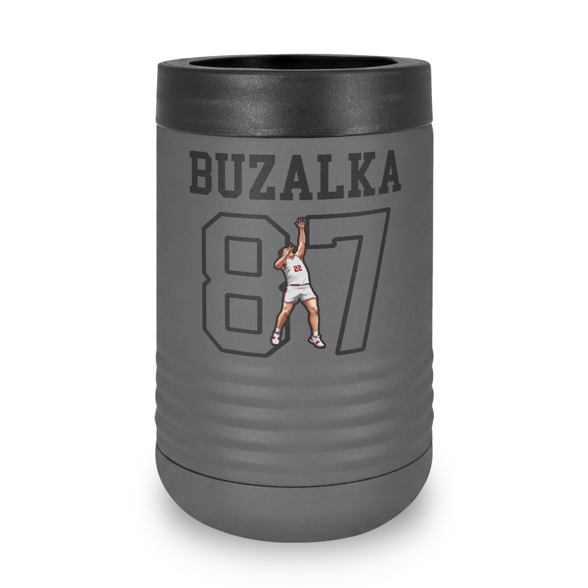 Stainless Can Cooler — character_shirsey in Grey