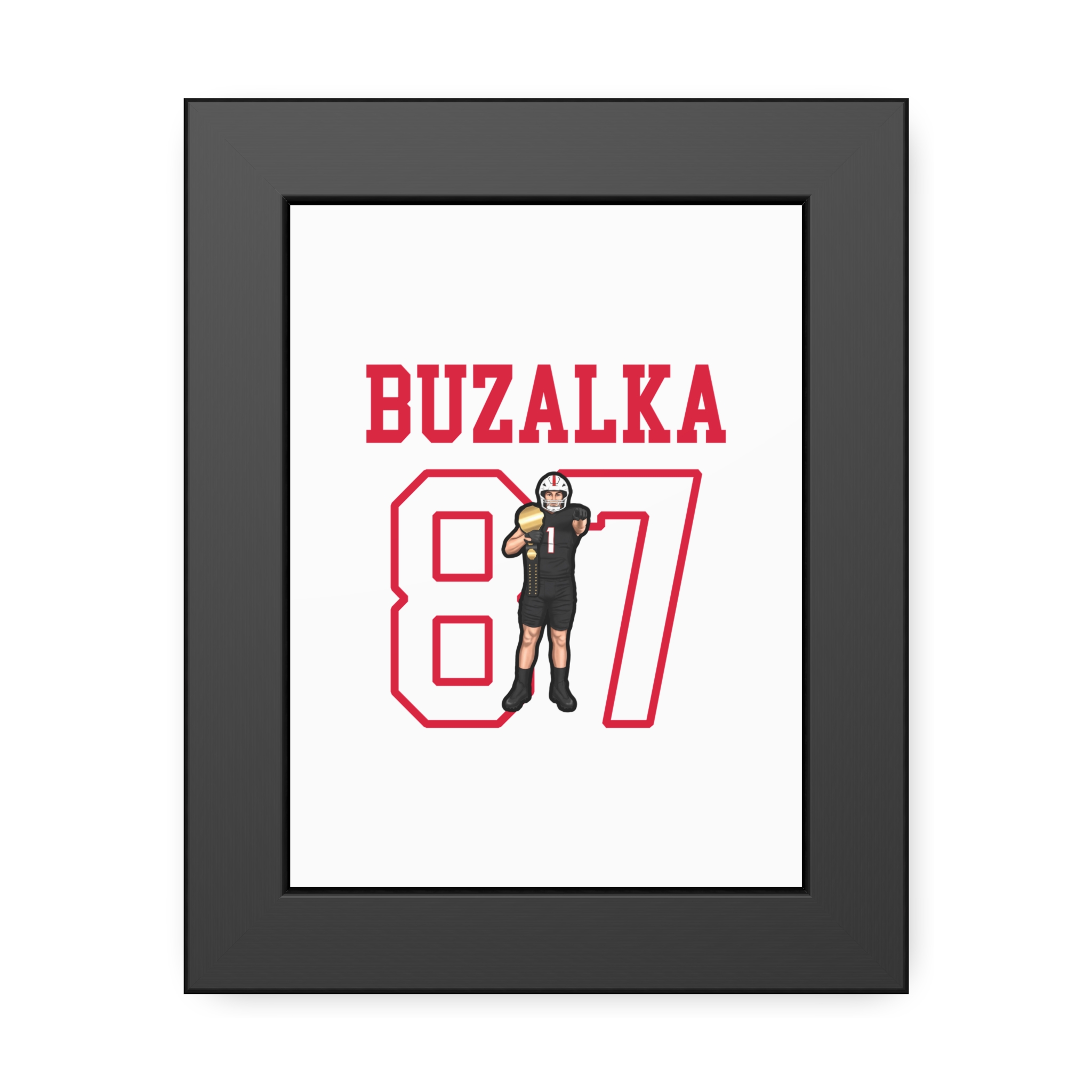 Framed Poster — character_shirsey in Black