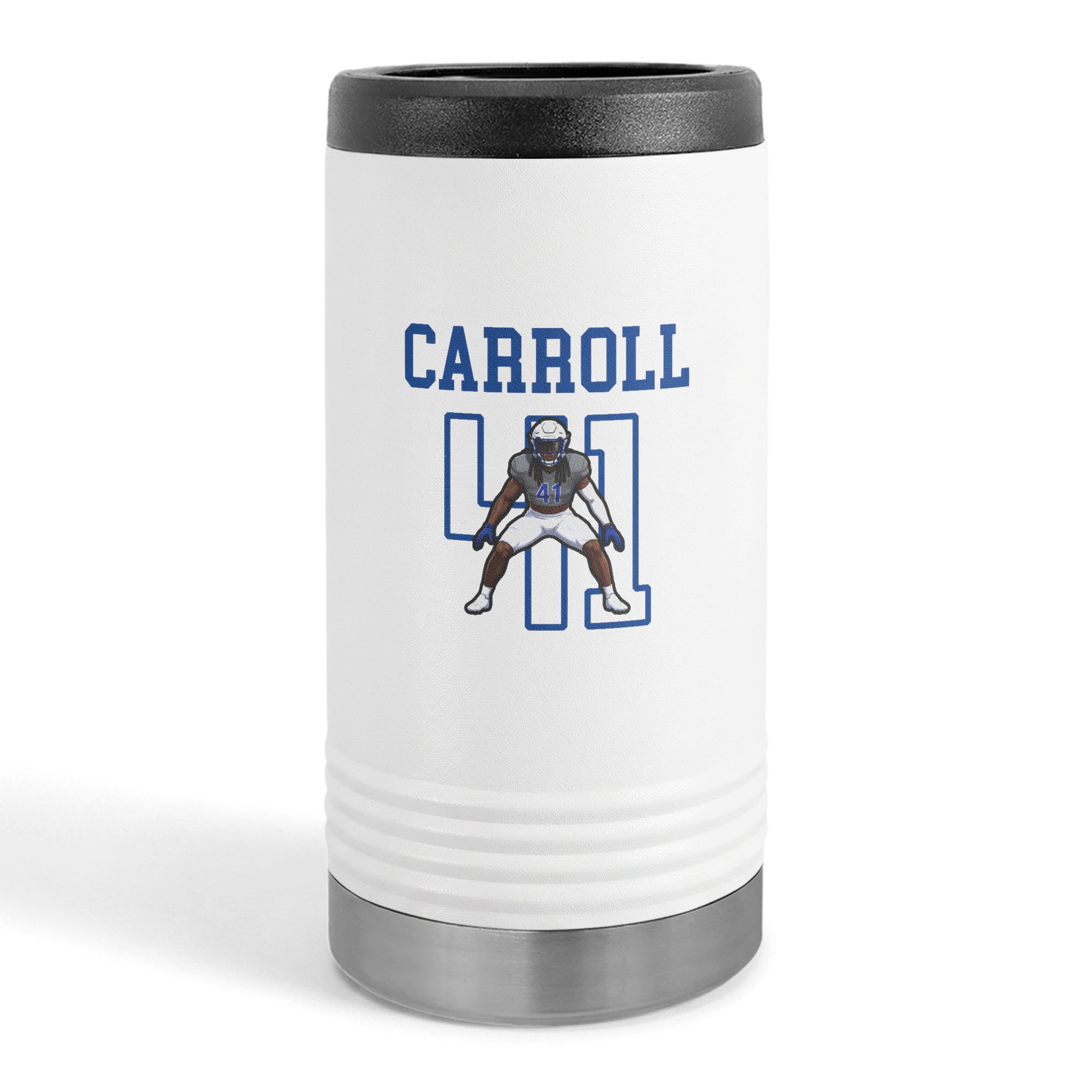 Slim Stainless Can Cooler — character_shirsey in White