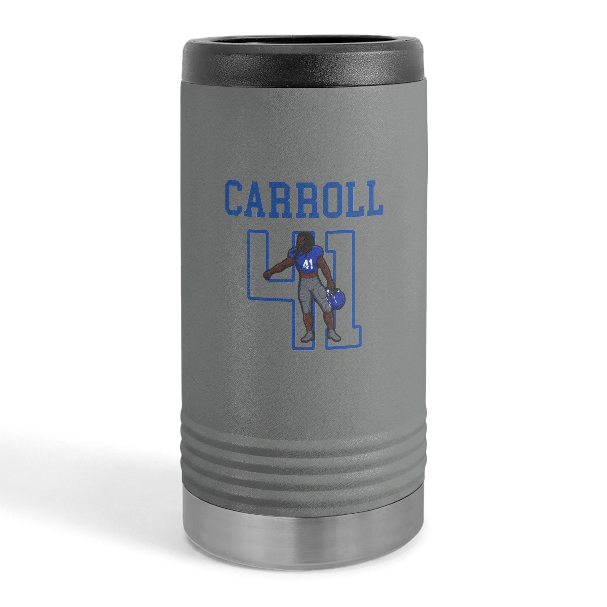 Slim Stainless Can Cooler — character_shirsey in Grey