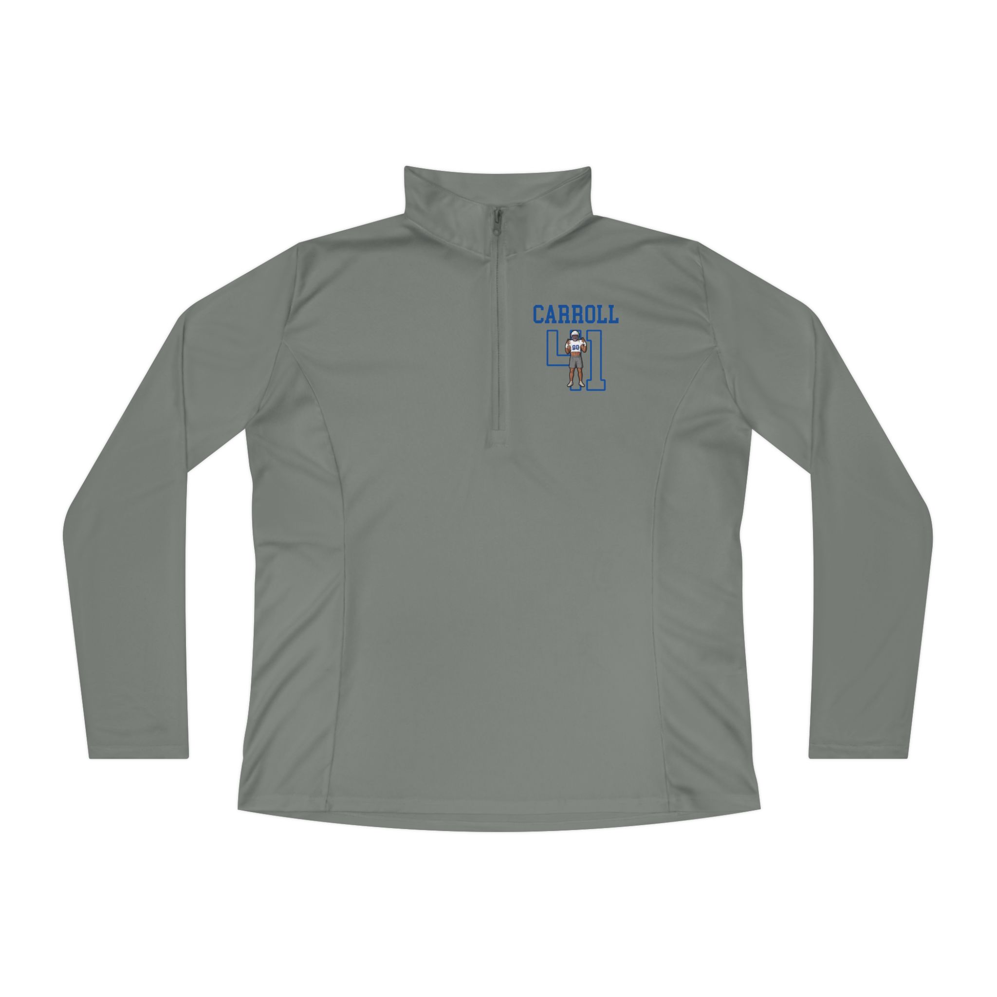 Women's Q-Zip Pullover — character_shirsey in Grey