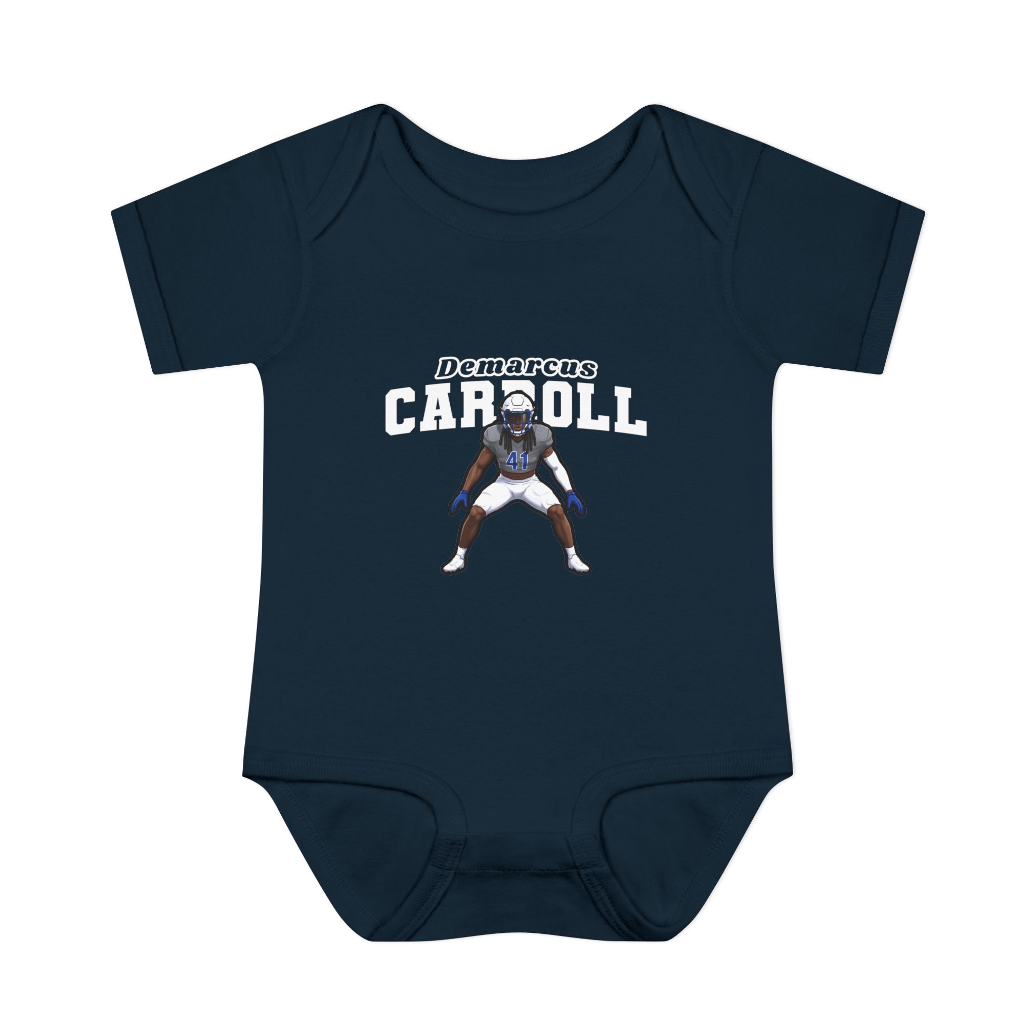 Baby Onesie — character_name_arch in Navy