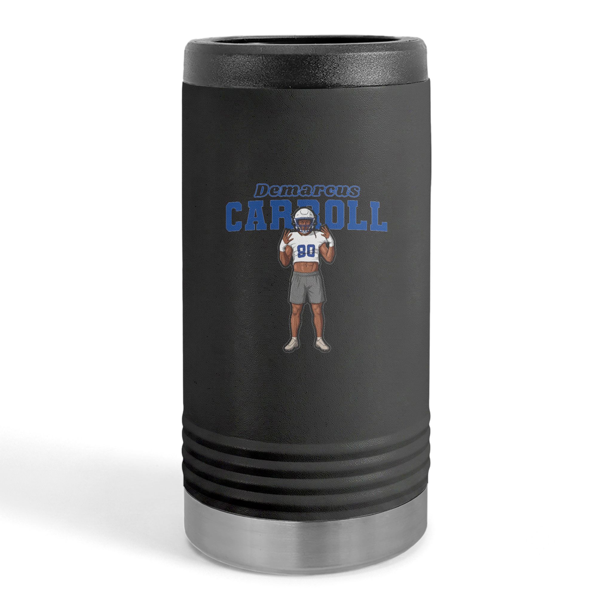 Slim Stainless Can Cooler — character_name_arch in Black